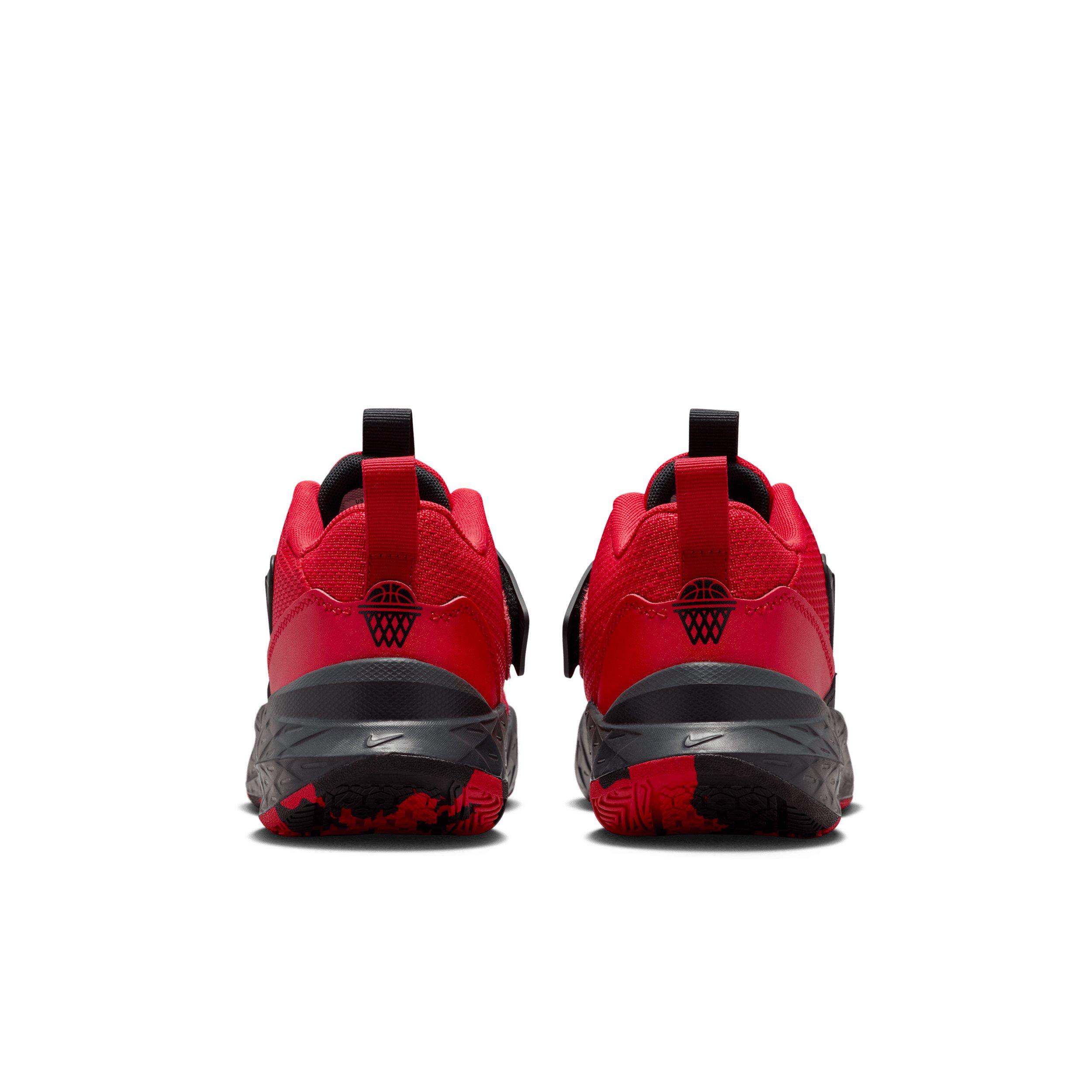 Nike Team Hustle D 12 Grade School Boys' "University Red/Black/Anthracite/Red" Basketball Shoe