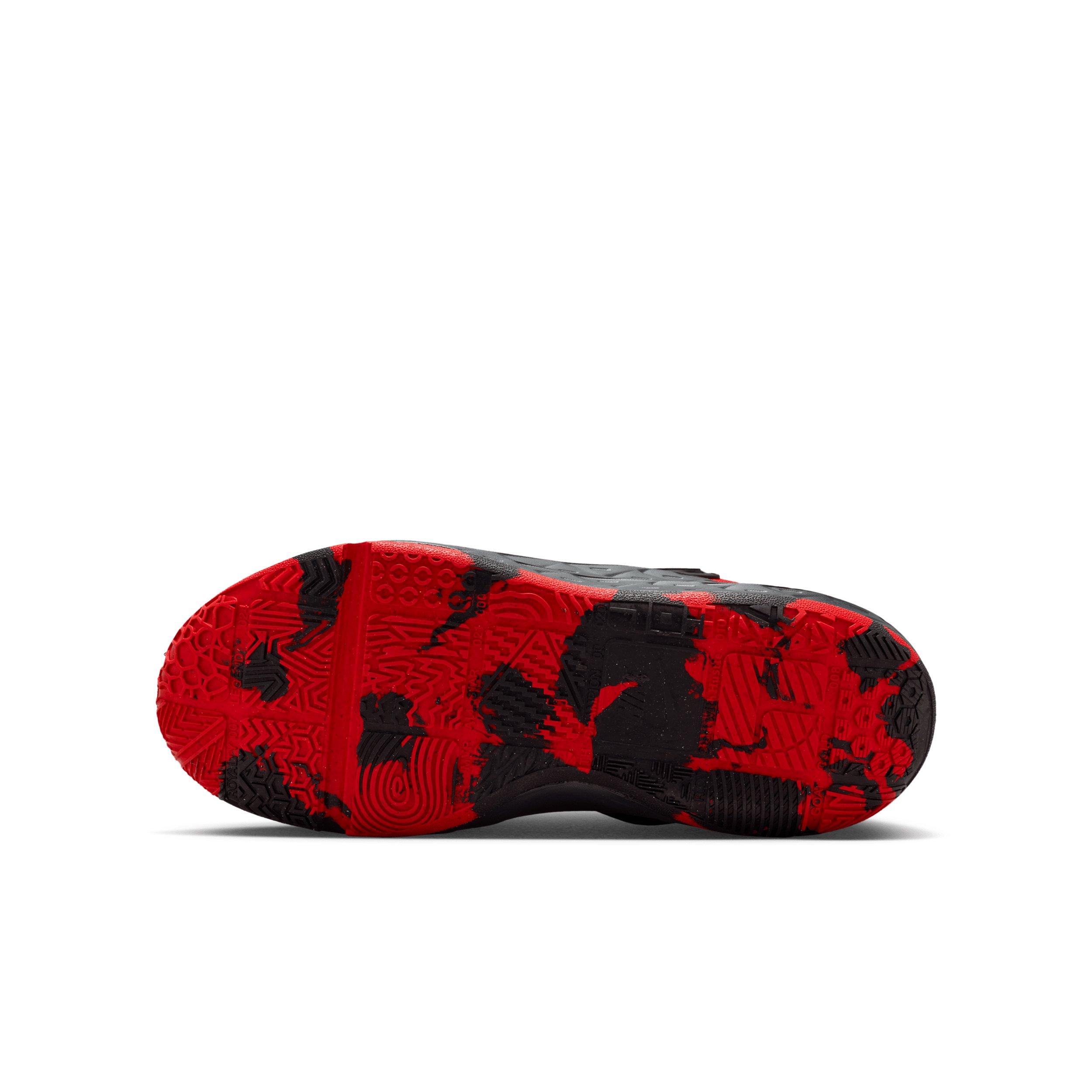 Nike Team Hustle D 12 Grade School Boys' "University Red/Black/Anthracite/Red" Basketball Shoe