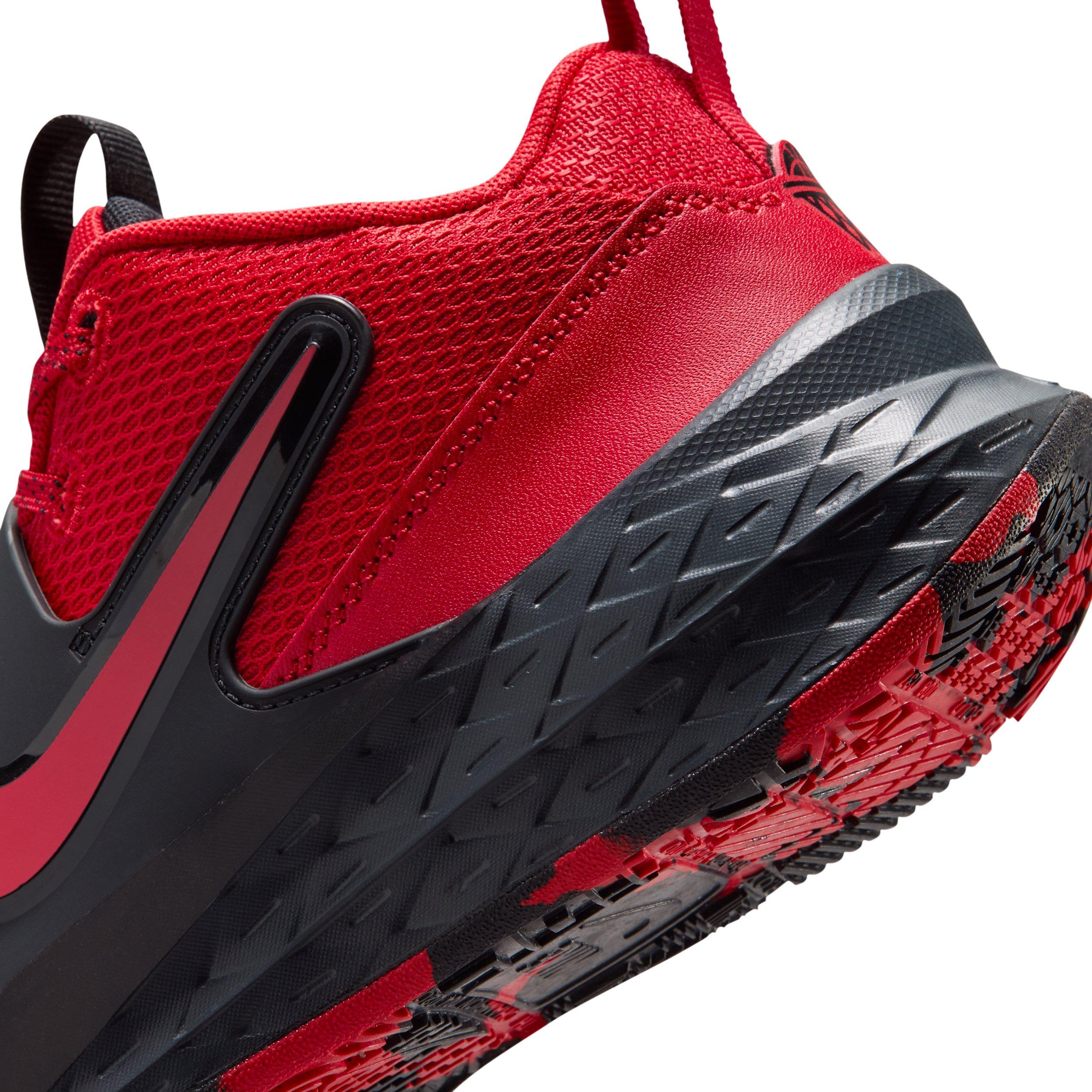 Nike Team Hustle D 12 Grade School Boys' "University Red/Black/Anthracite/Red" Basketball Shoe