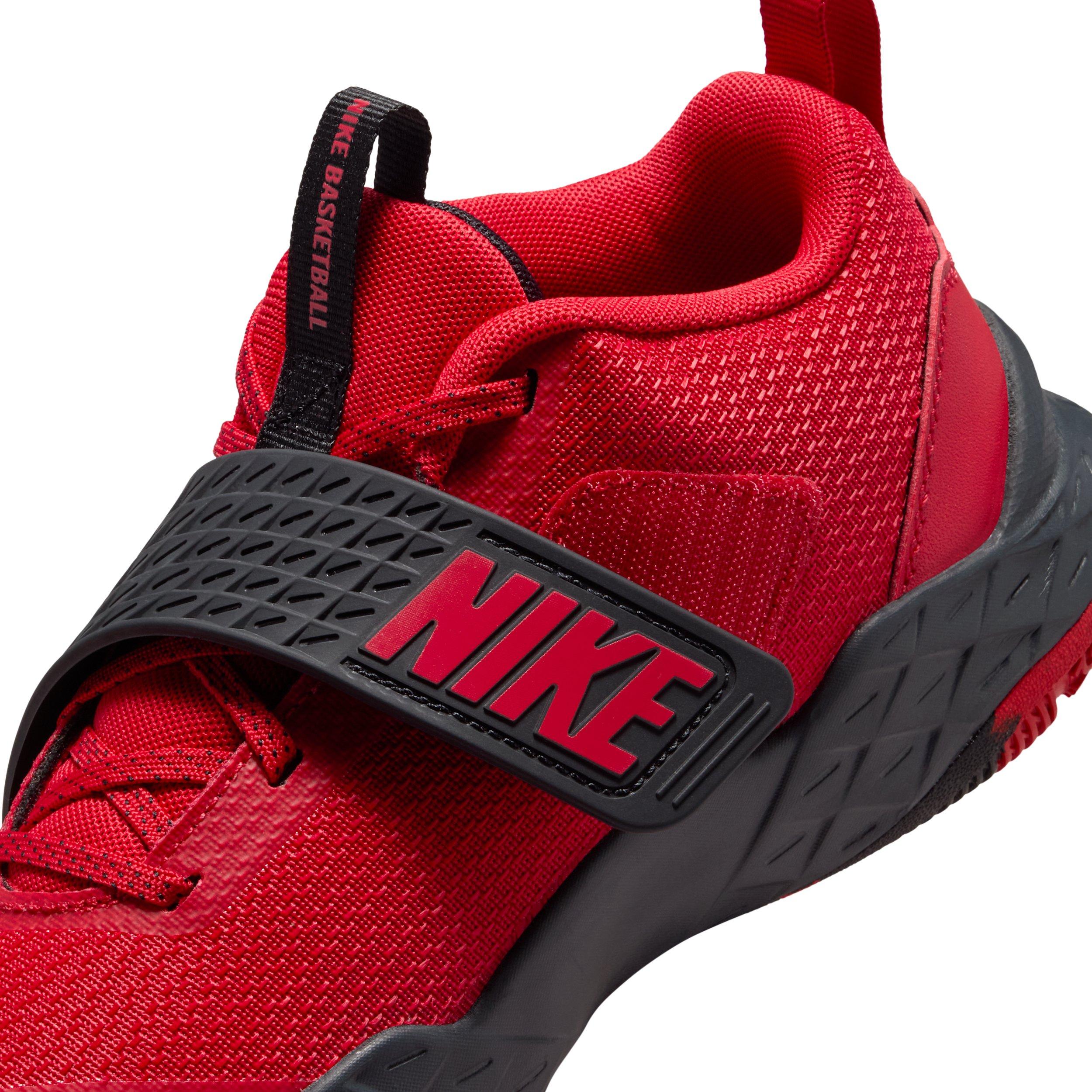 Nike Team Hustle D 12 Grade School Boys' "University Red/Black/Anthracite/Red" Basketball Shoe
