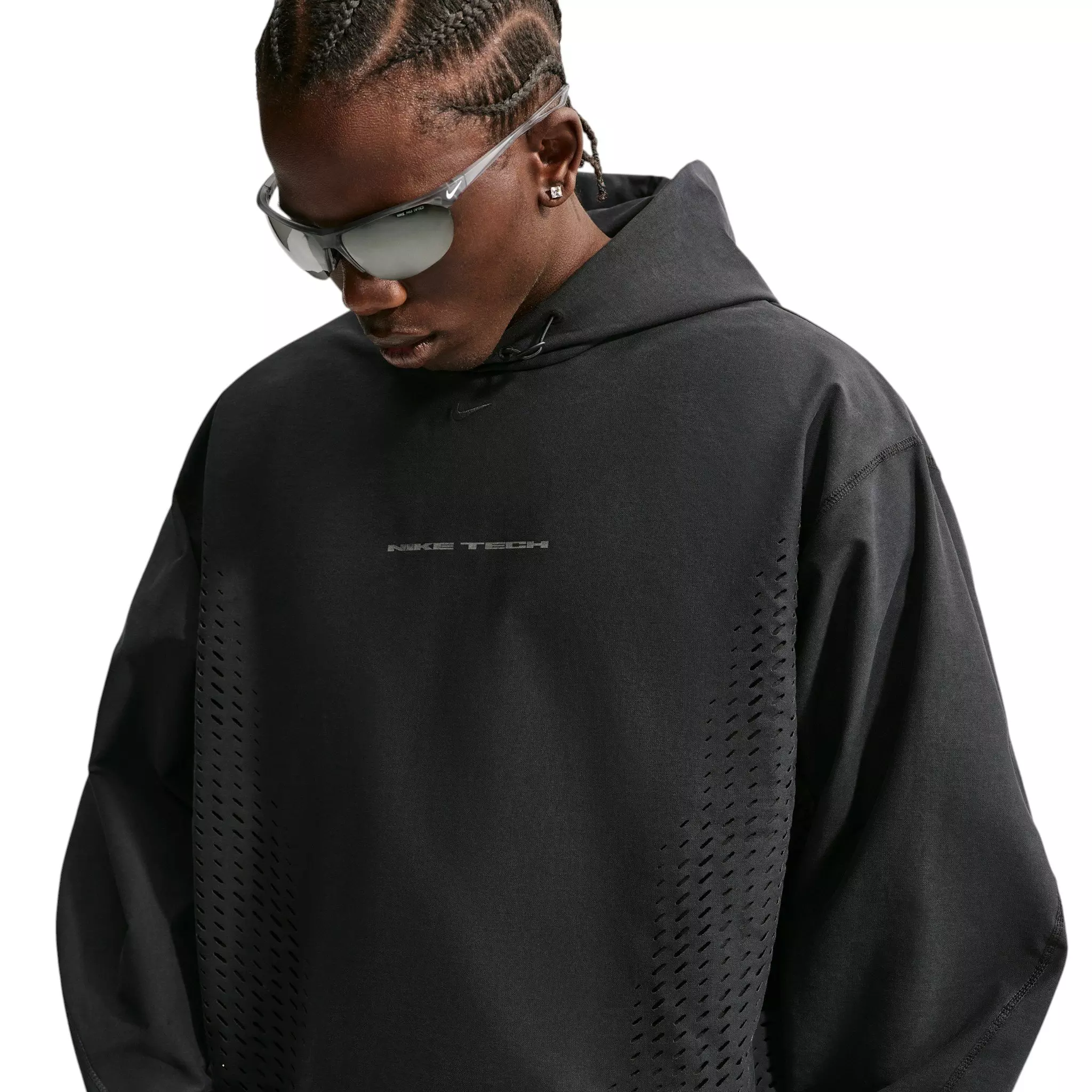 Nike Men's Tech Dri-FIT Shori Knit Pullover Hoodie - BLACK