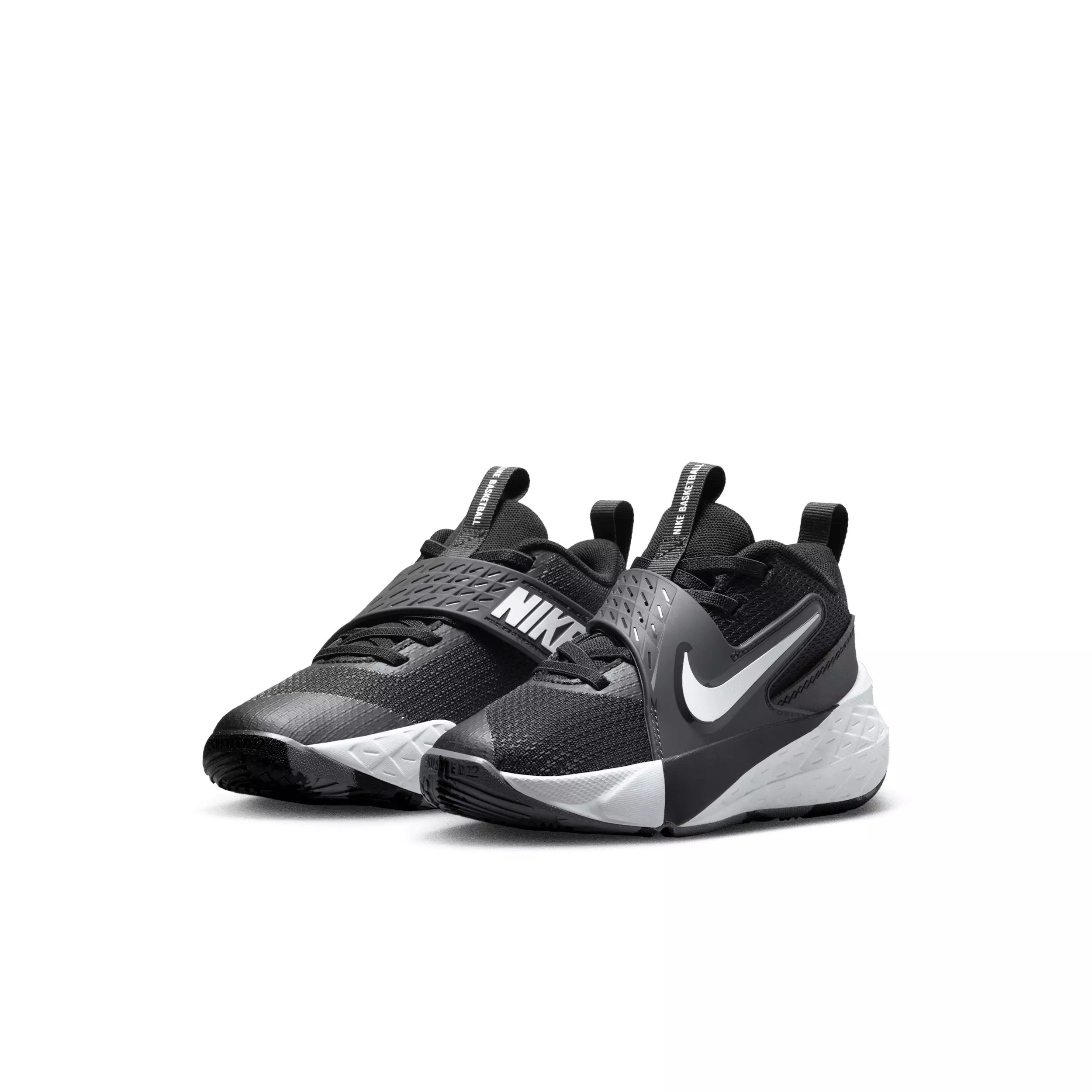 Nike Team Hustle D 12 "Black/Anthracite/White" Preschool Boys' Basketball Shoe - BLACK/ANTHRACITE/WHITE