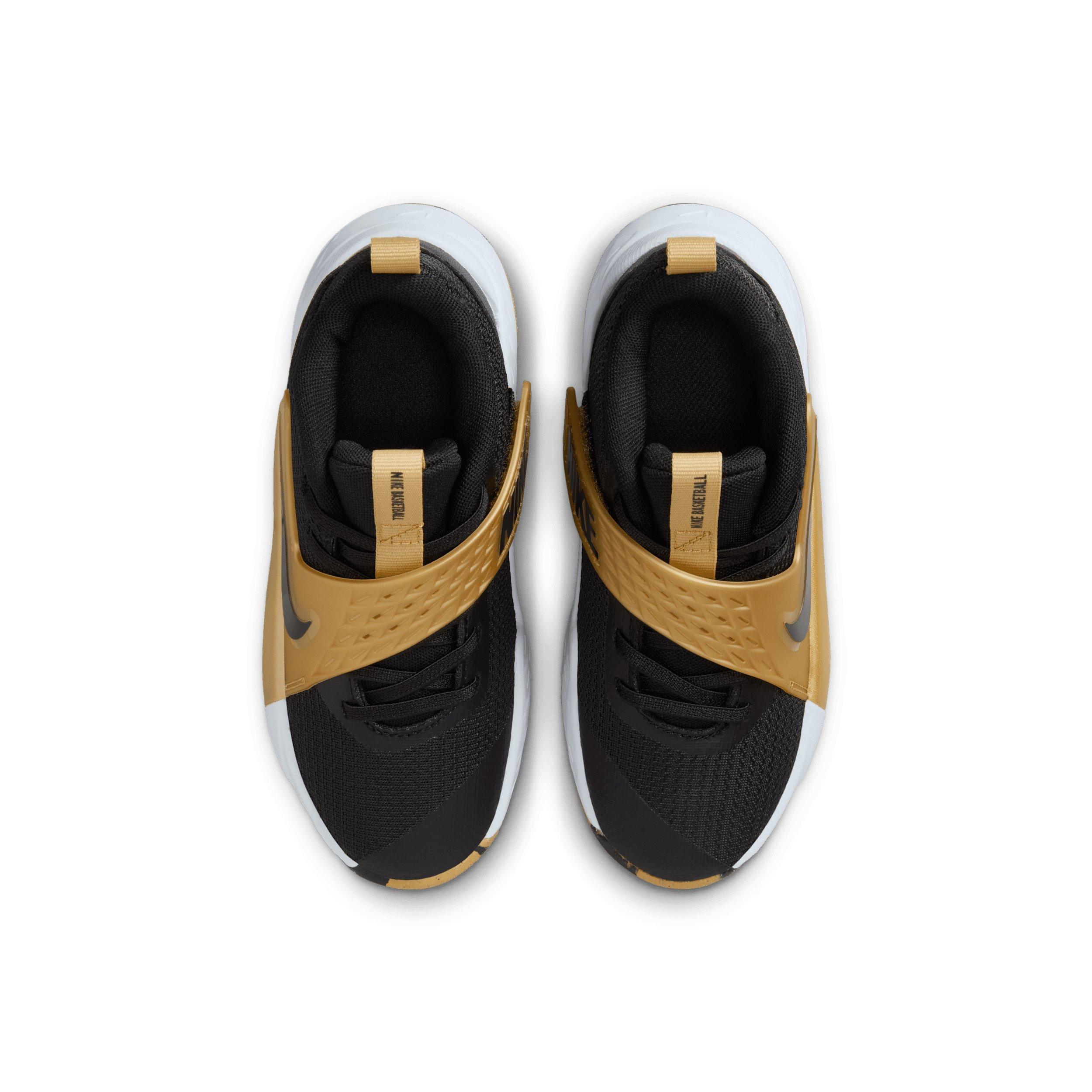 Nike Team Hustle D 12 Preschool Boys' "Black/Metallic Gold/White/Black" Basketball Shoe