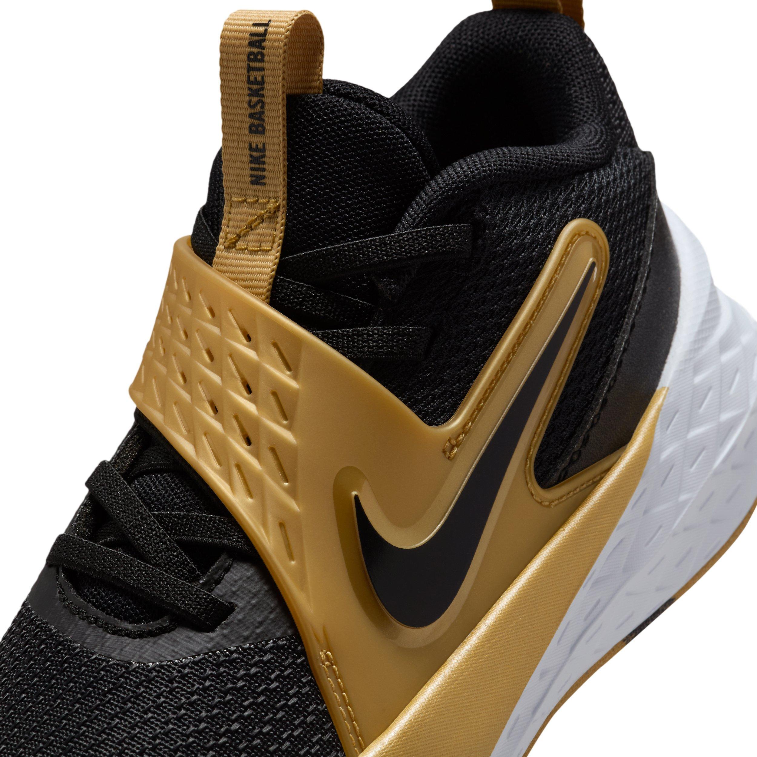 Nike Team Hustle D 12 Preschool Boys' "Black/Metallic Gold/White/Black" Basketball Shoe