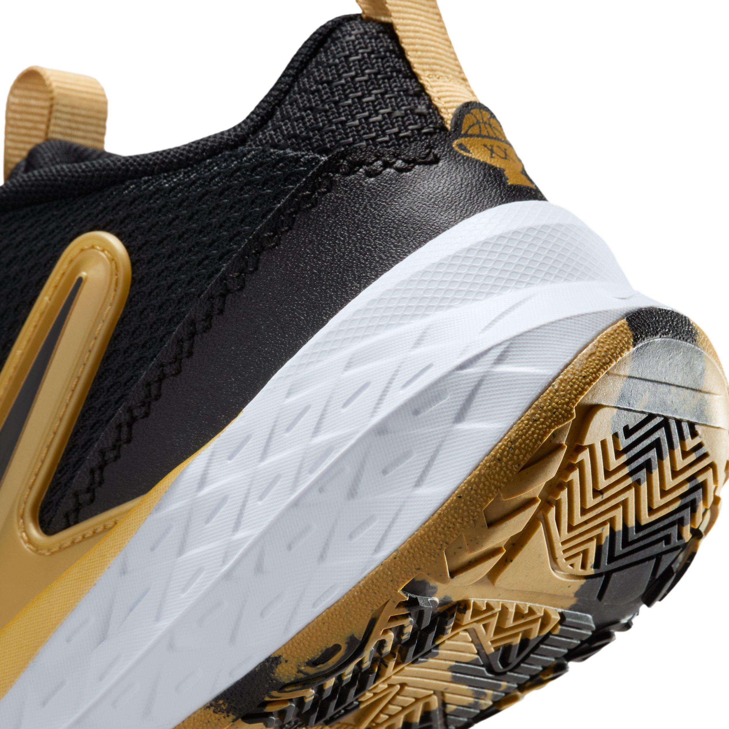 Nike Team Hustle D 12 Preschool Boys' "Black/Metallic Gold/White/Black" Basketball Shoe
