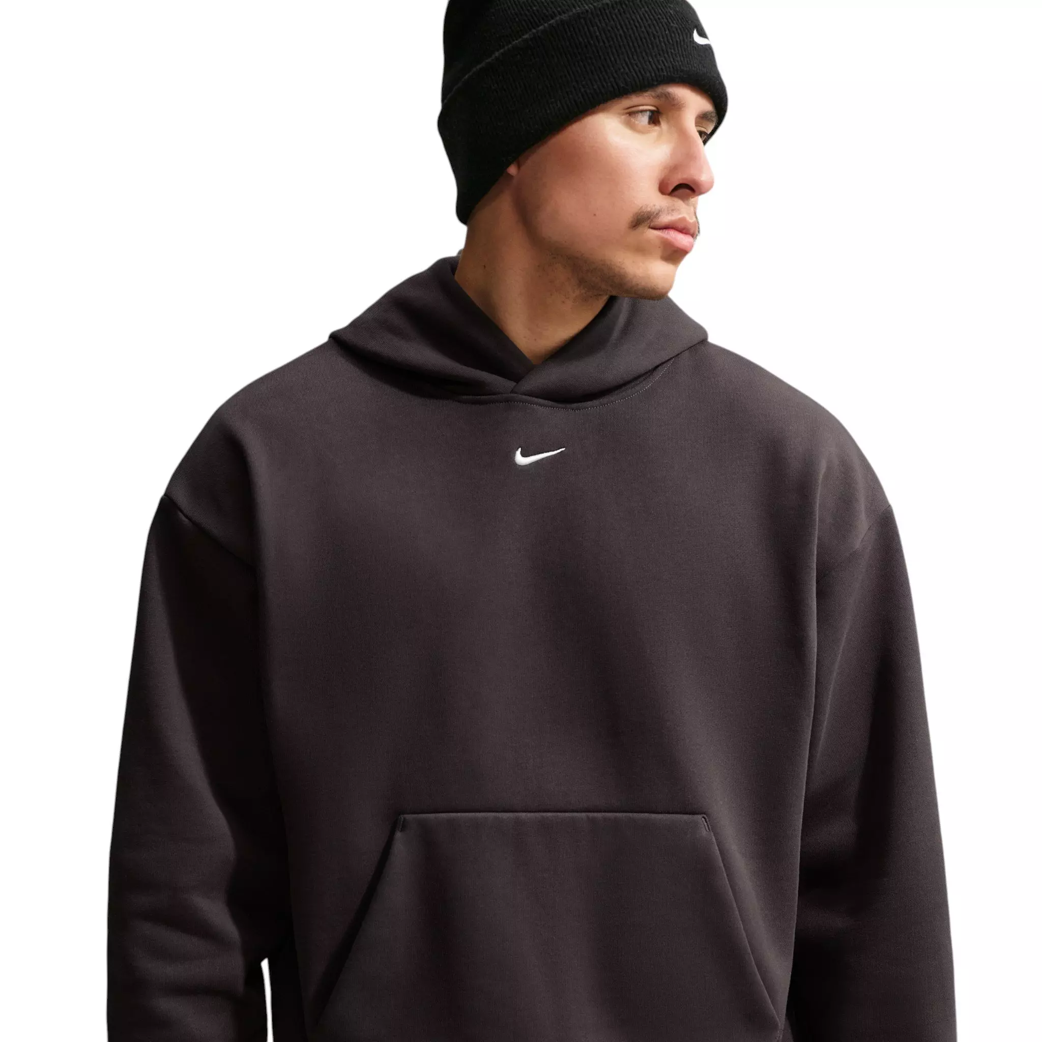 Nike Men's Solo Fleece Pullover Hoodie - Velvet Brown/Sail - BROWN/SAIL