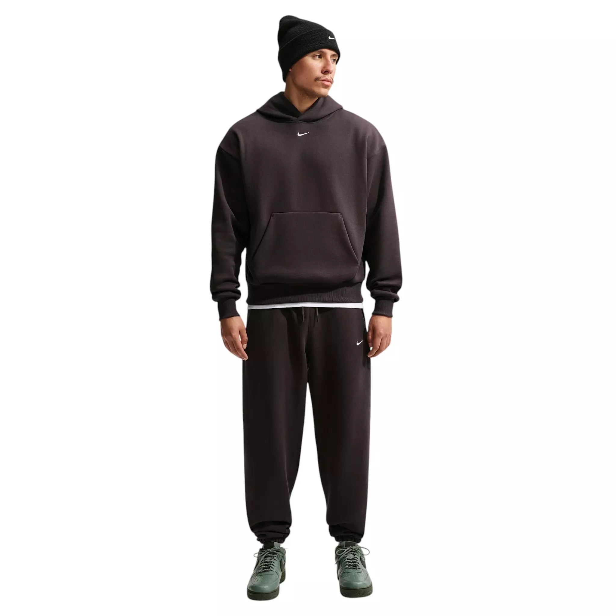 Nike Men's Solo Fleece Pullover Hoodie - Velvet Brown/Sail - BROWN/SAIL