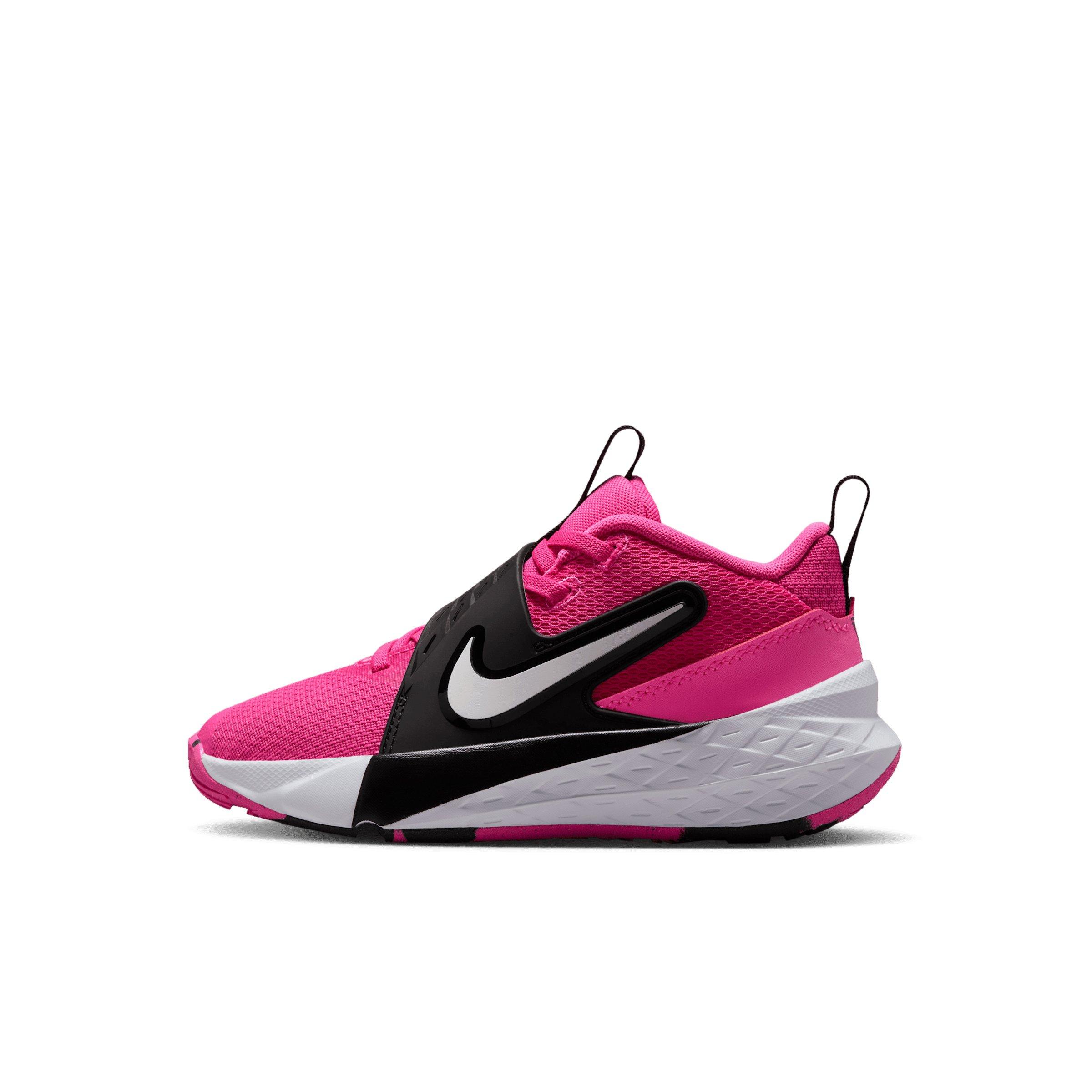 Nike Team Hustle D 12 Preschool Boys' "Laser Fuchsia/Black/White" Basketball Shoe