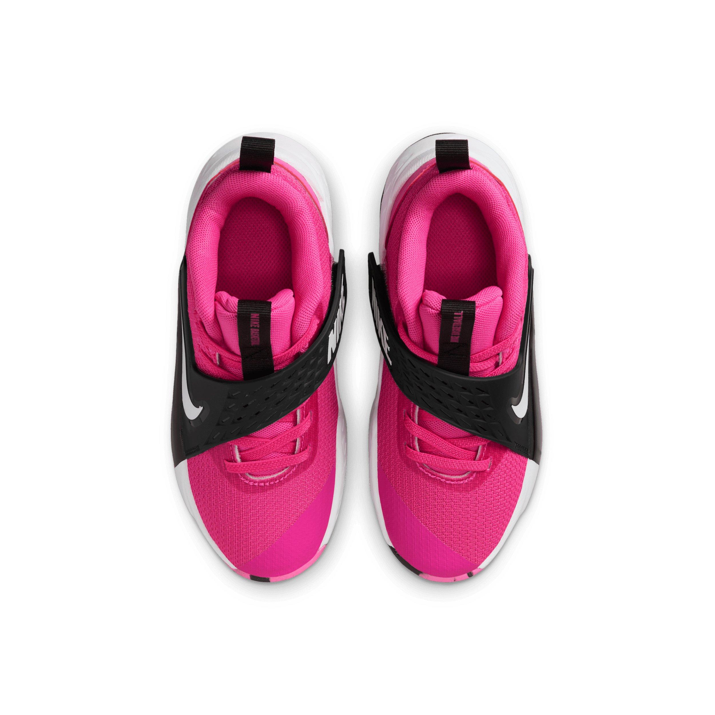 Nike Team Hustle D 12 Preschool Boys' "Laser Fuchsia/Black/White" Basketball Shoe