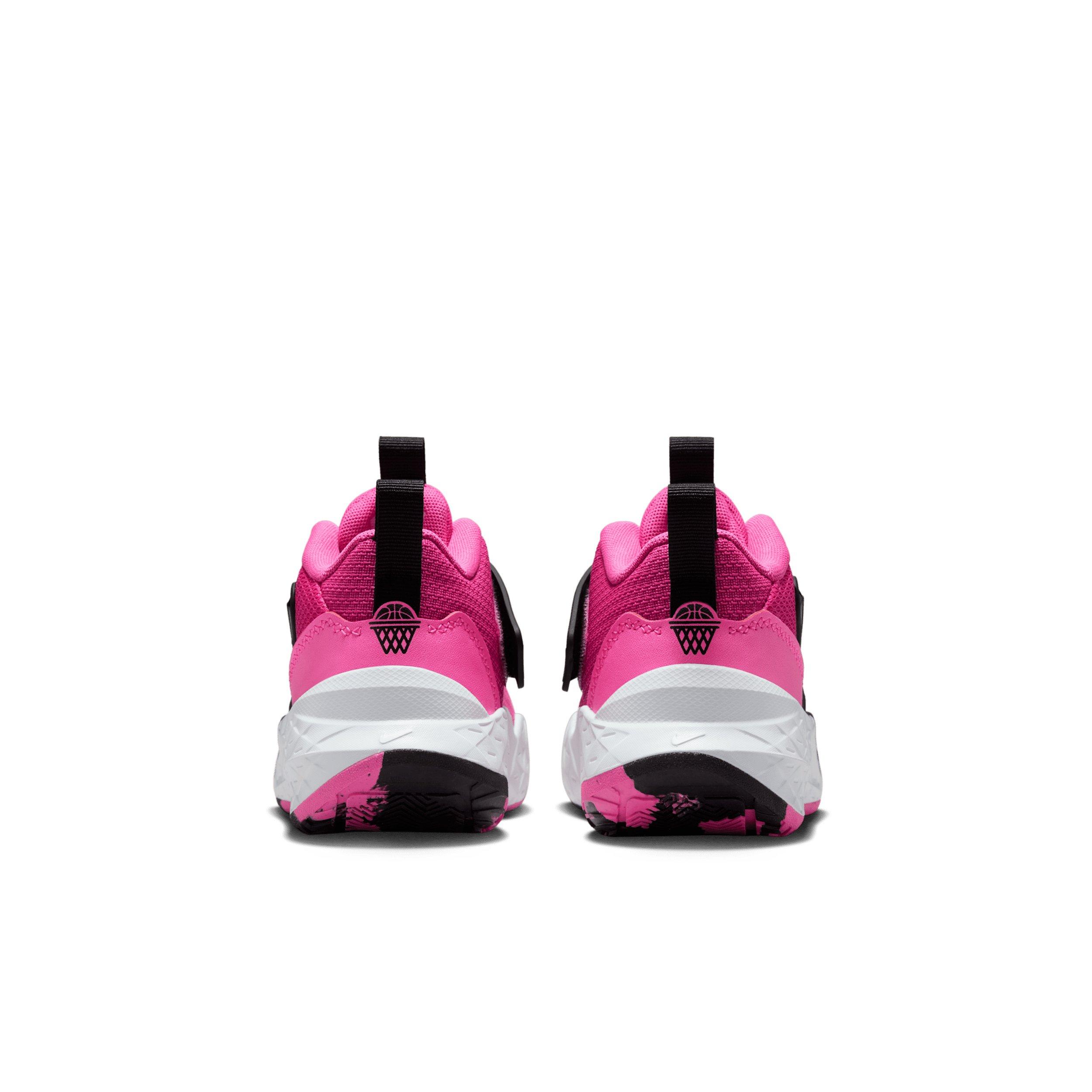 Nike Team Hustle D 12 Preschool Boys' "Laser Fuchsia/Black/White" Basketball Shoe