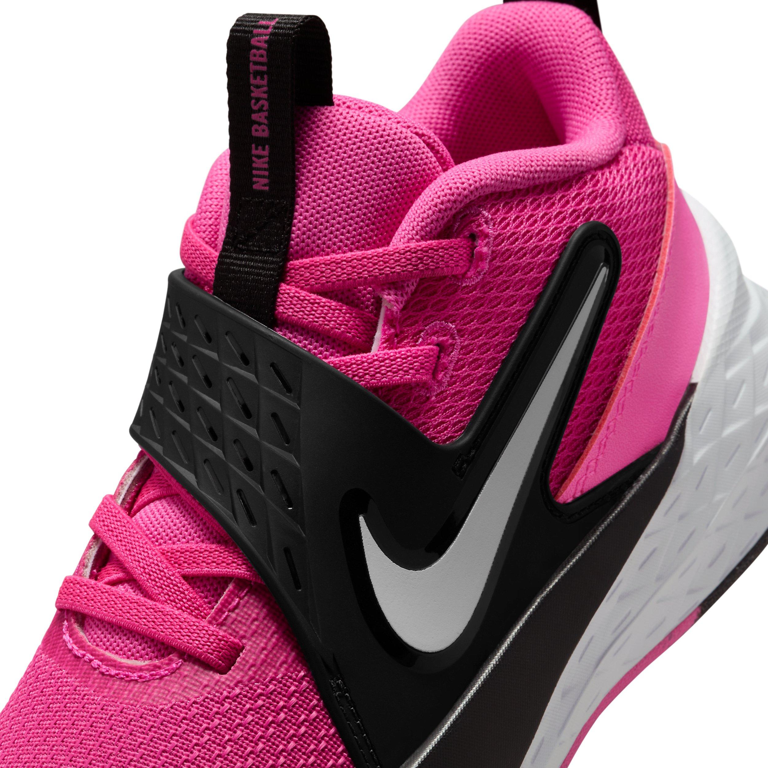 Nike Team Hustle D 12 Preschool Boys' "Laser Fuchsia/Black/White" Basketball Shoe