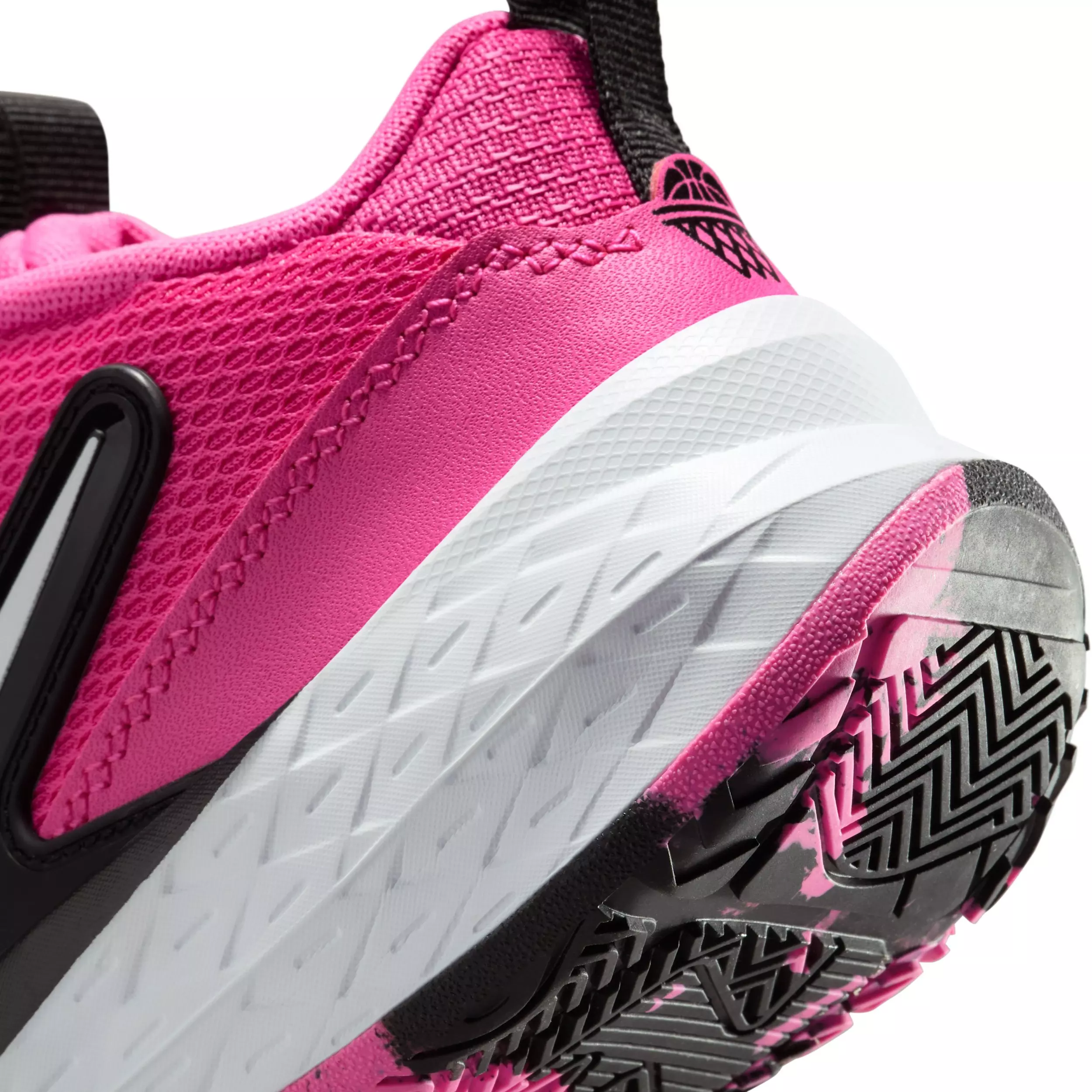 Nike Team Hustle D 12 "Laser Fuchsia/Black/White" Preschool Boys' Basketball Shoe - FUCHSIA/BLACK/WHITE