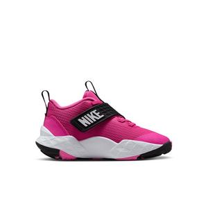 Nike Team Hustle D 12 "Laser Fuchsia/Black/White" Preschool Boys' Basketball Shoe