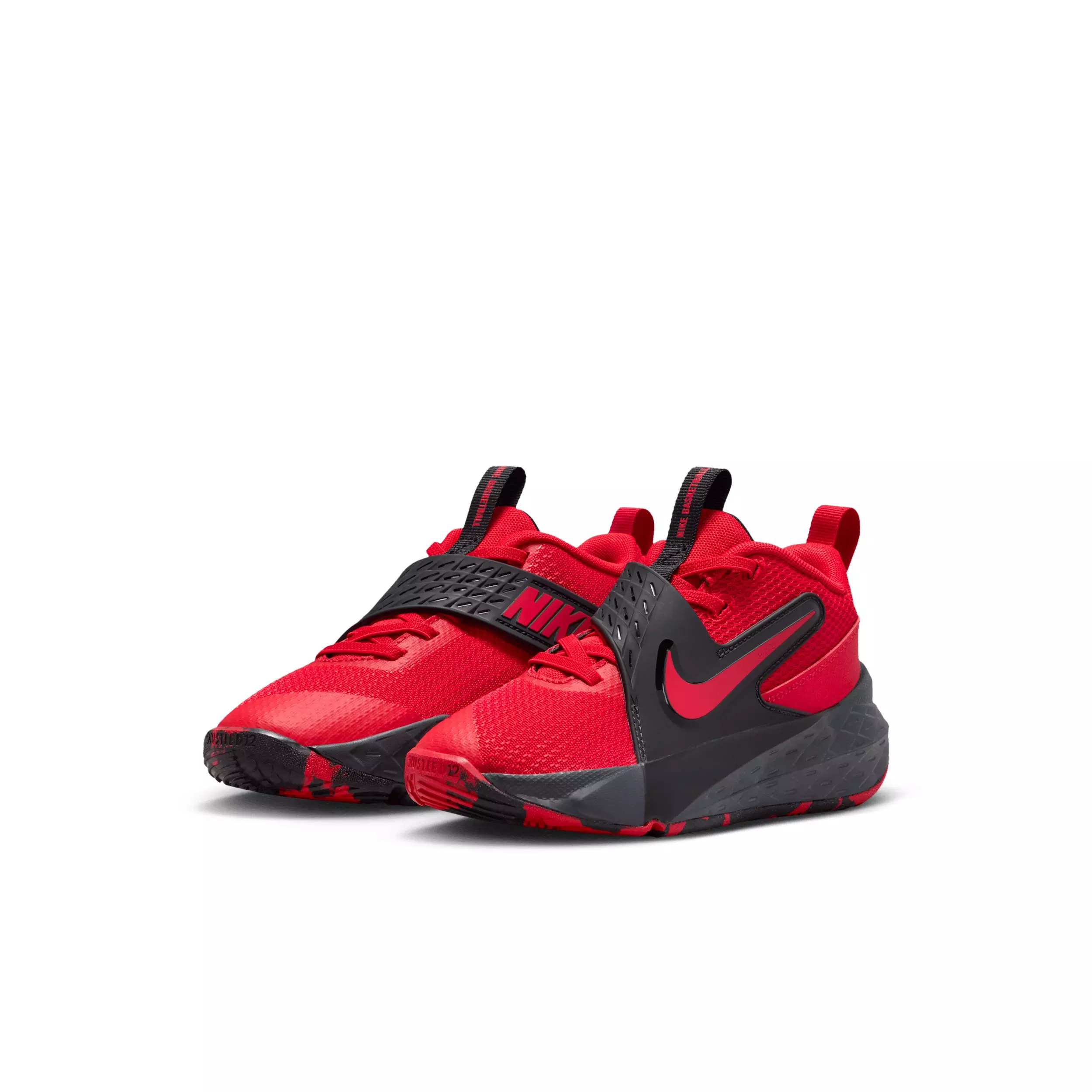 Nike Team Hustle D 12 "University Red/Black/Anthracite/Red" Preschool Boys' Basketball Shoe - RED/BLACK/ANTHRACITE/RED