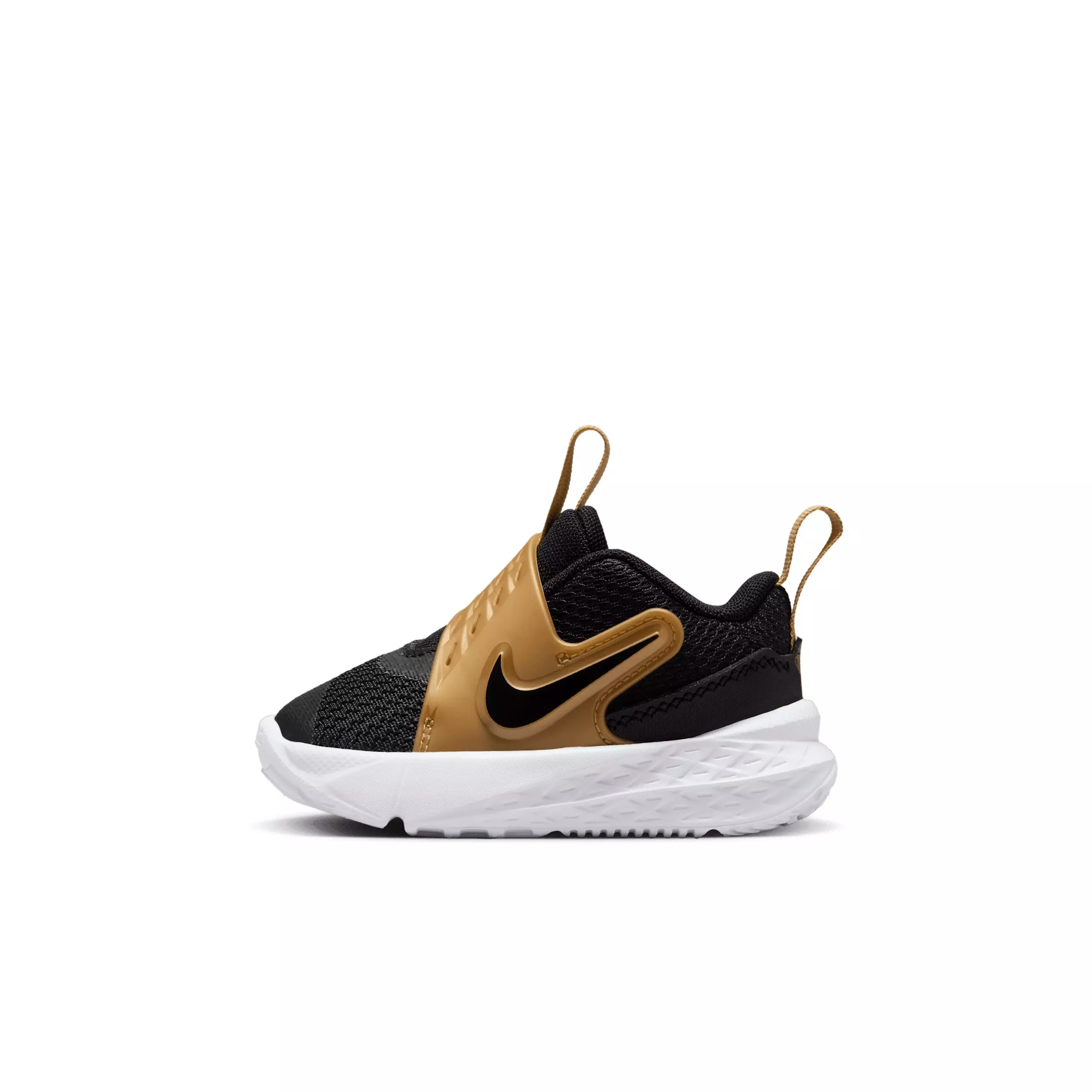 Nike Team Hustle D 12 "Black/Metallic Gold/White/Black" Infant Boys' Basketball Shoe - BLACK/GOLD/WHITE/BLACK