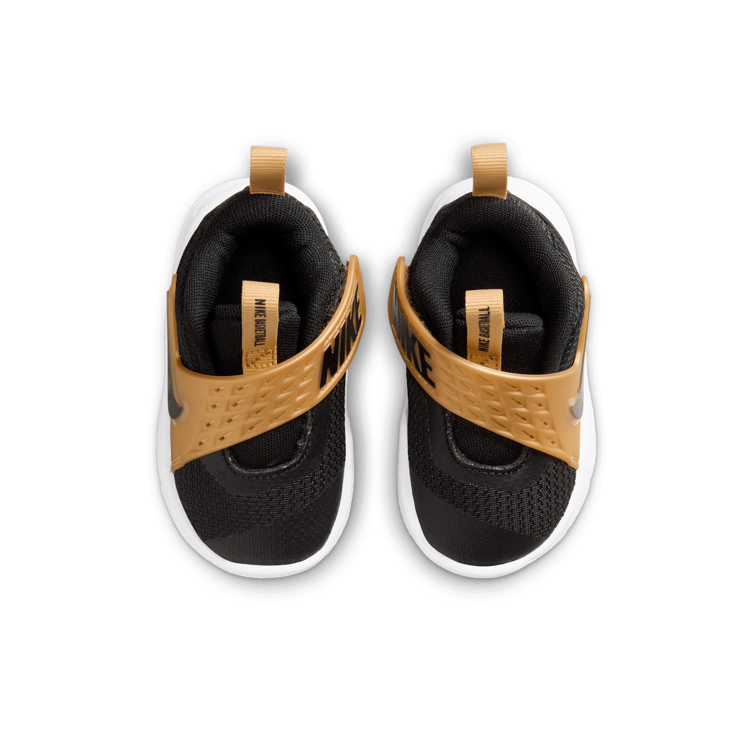Nike Team Hustle D 12 Infant Boys' "Black/Metallic Gold/White/Black" Basketball Shoe