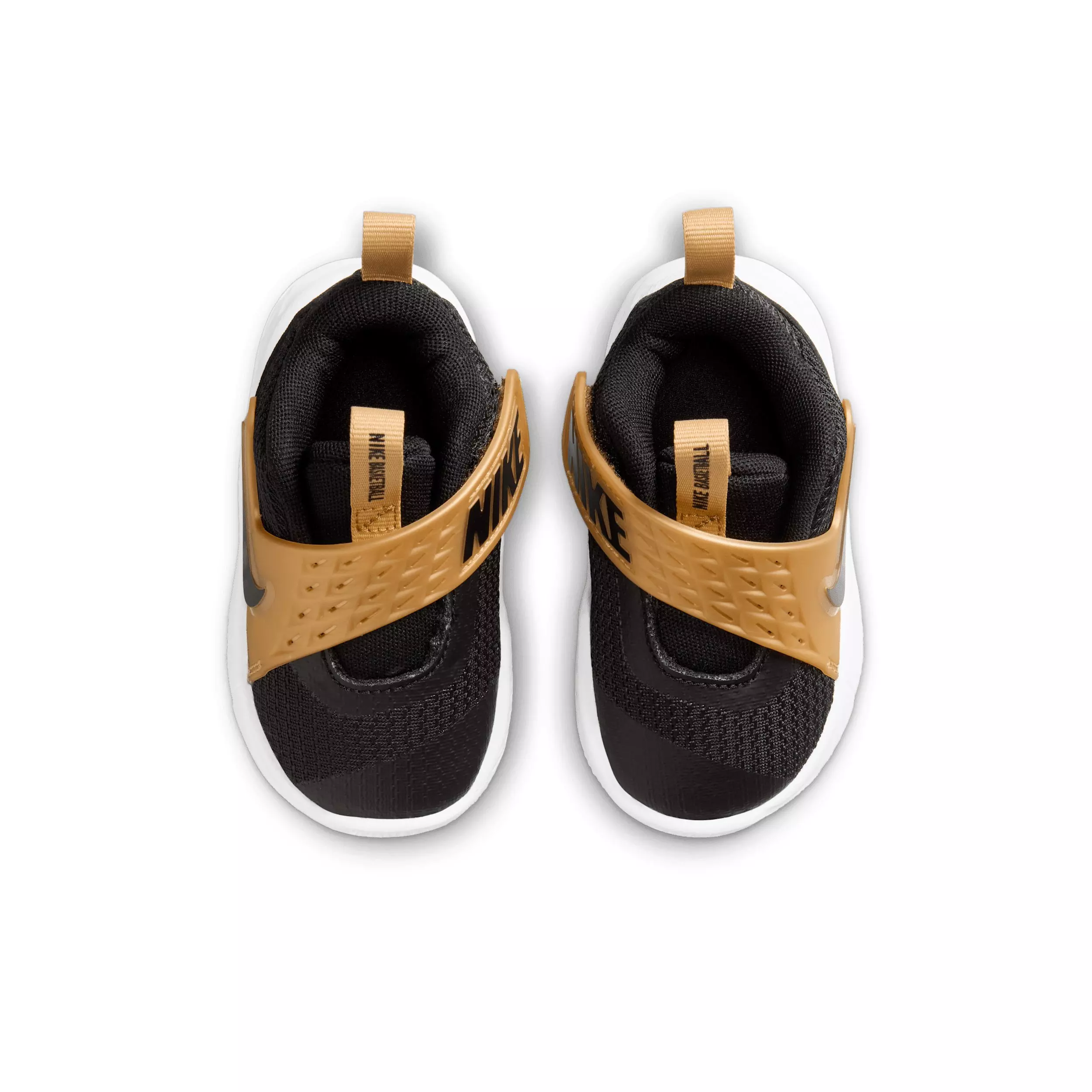 Nike Team Hustle D 12 "Black/Metallic Gold/White/Black" Infant Boys' Basketball Shoe - BLACK/GOLD/WHITE/BLACK