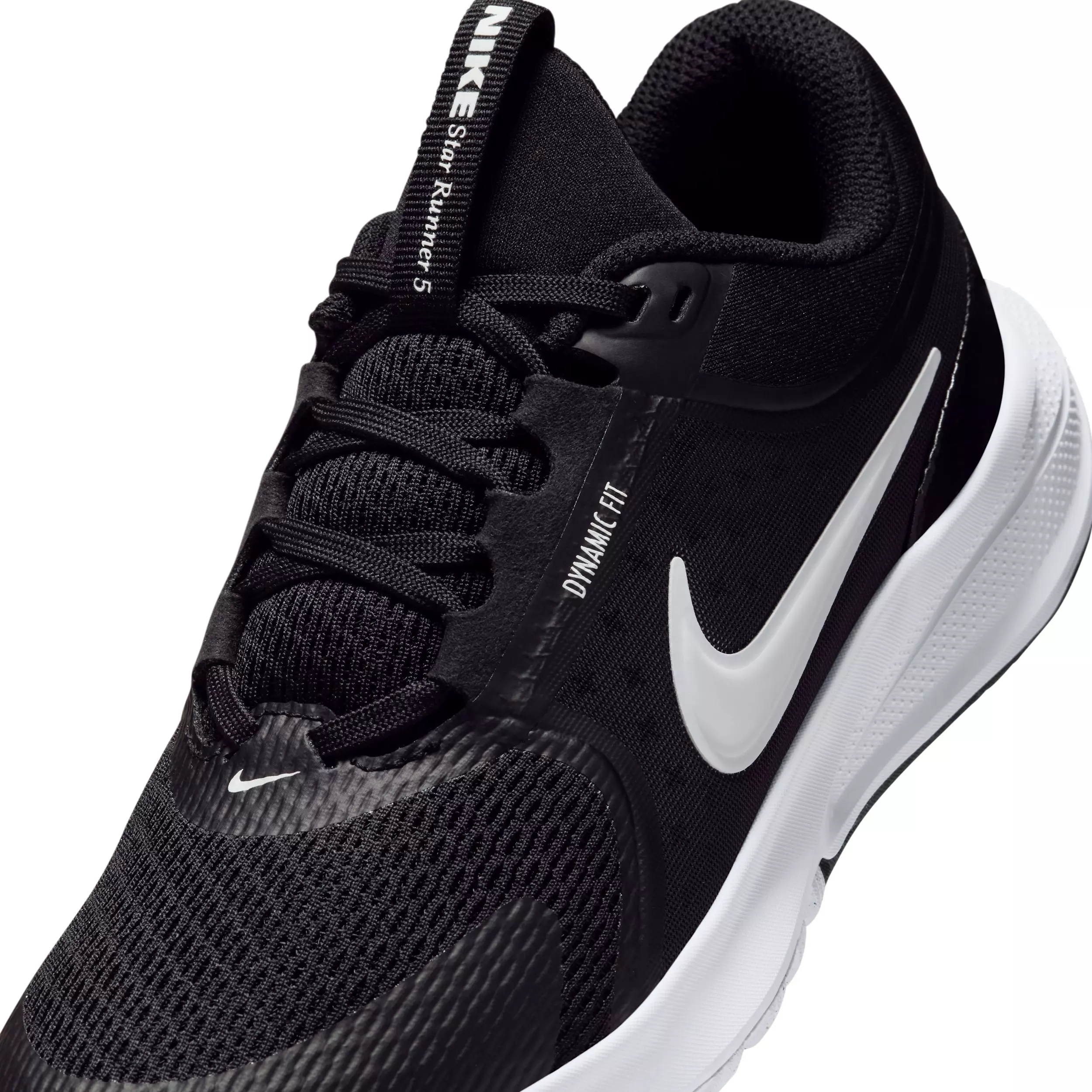 Nike Star Runner 5 "Black/White/Summit White/White" Grade School Boys' Running Shoe - BLACK/WHITE/WHITE/WHITE