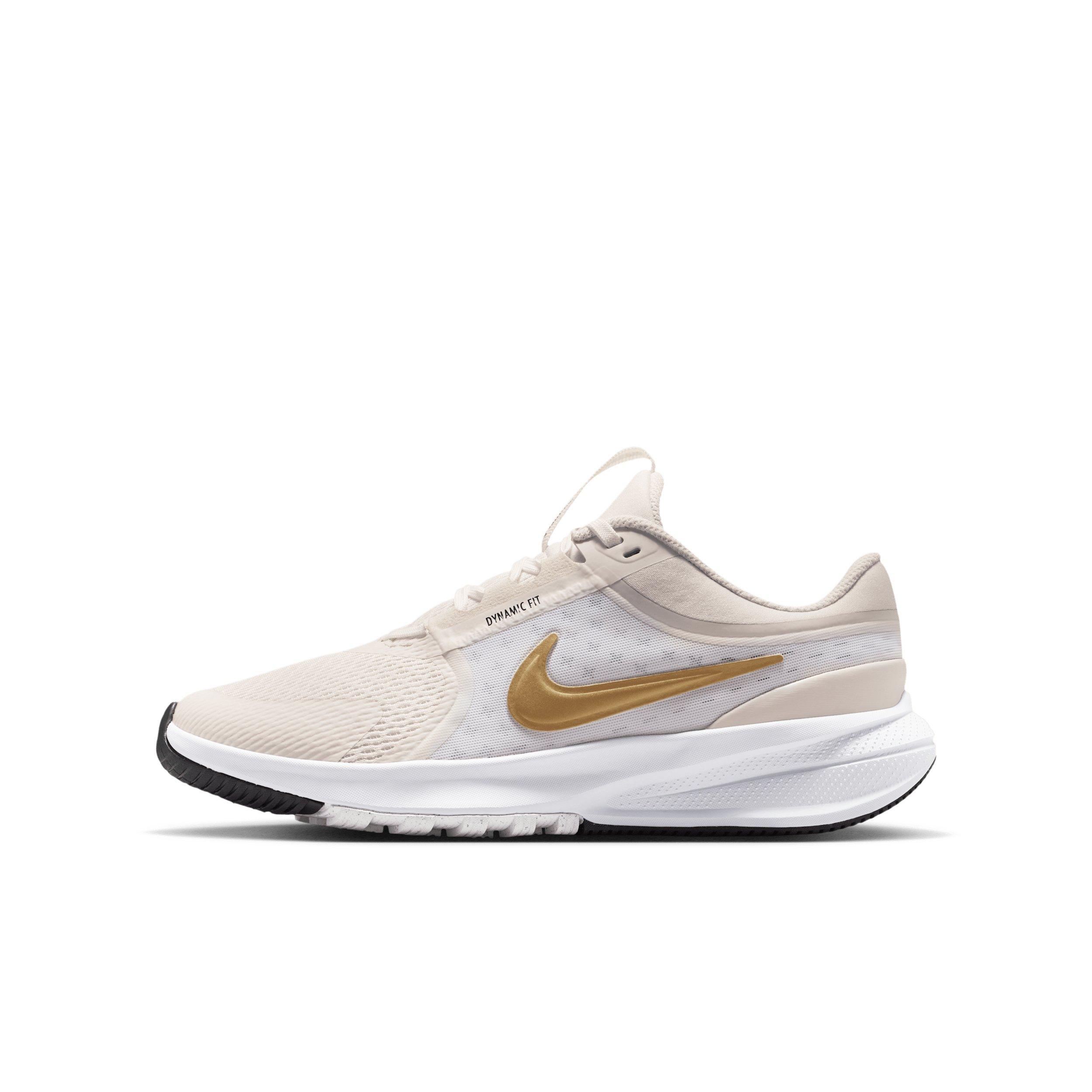 Nike Star Runner 5 Grade School Girls' "Platinum Tint/Black/Metallic Gold" Running Shoe