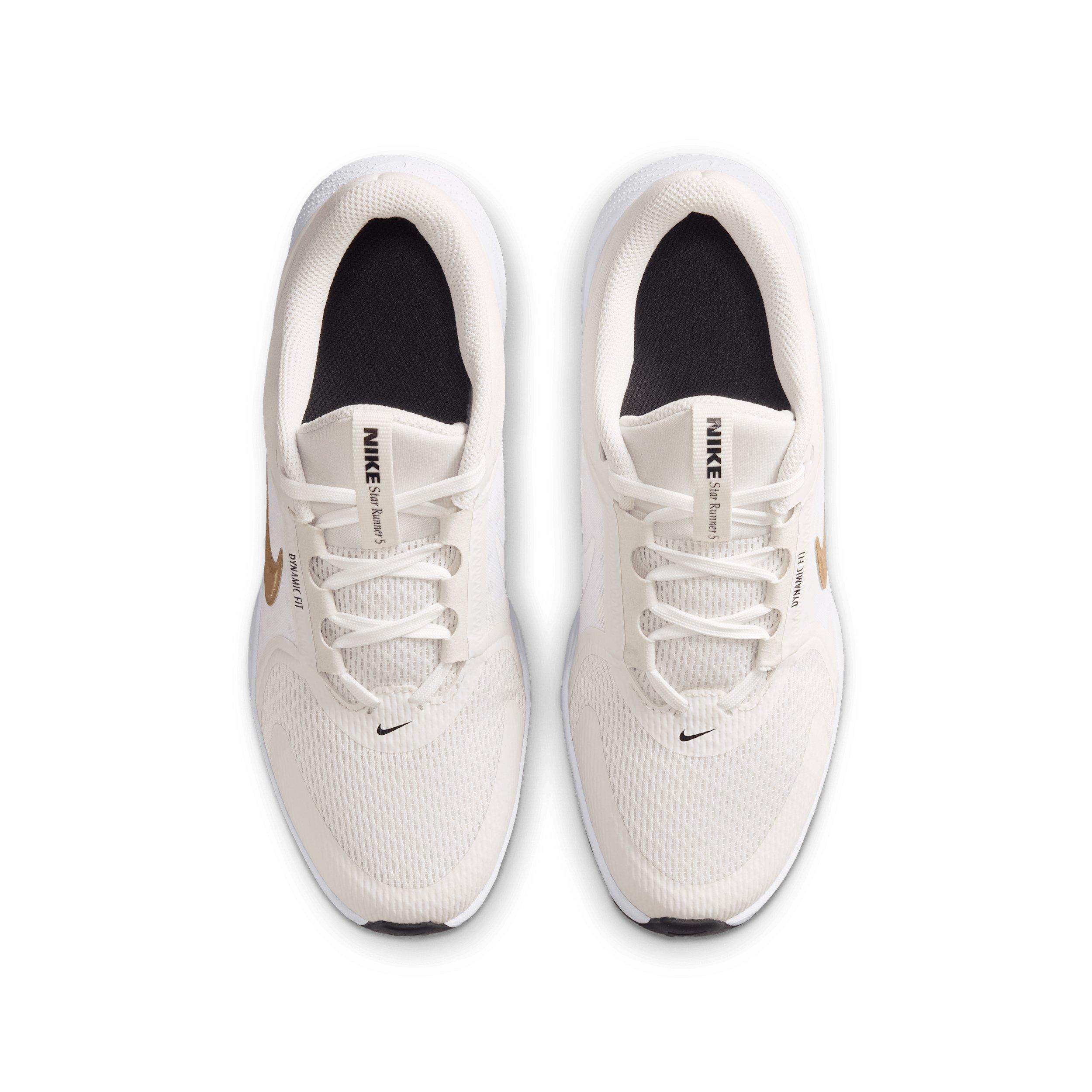 Nike Star Runner 5 Grade School Girls' "Platinum Tint/Black/Metallic Gold" Running Shoe