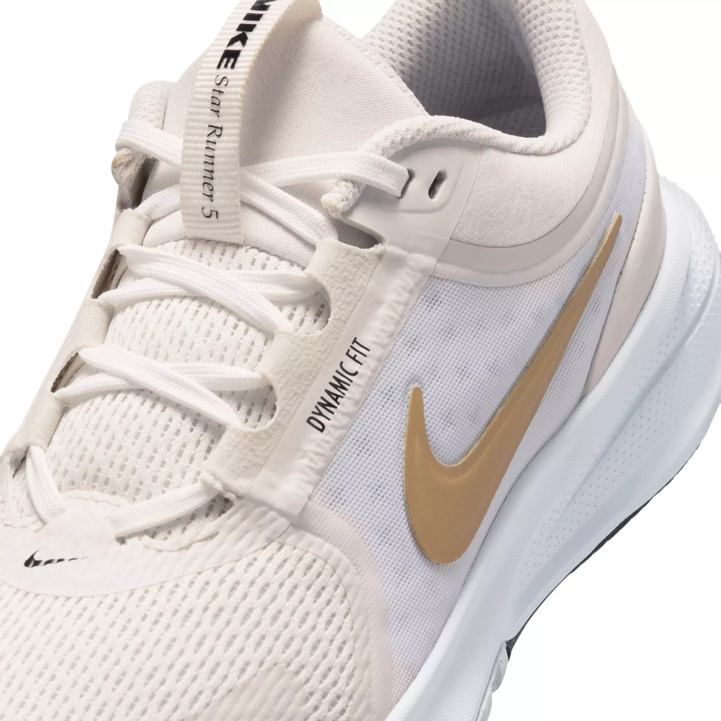 Nike Star Runner 5 "Platinum Tint/Black/Metallic Gold" Grade School Girls' Running Shoe - PLATINUM/BLACK/GOLD