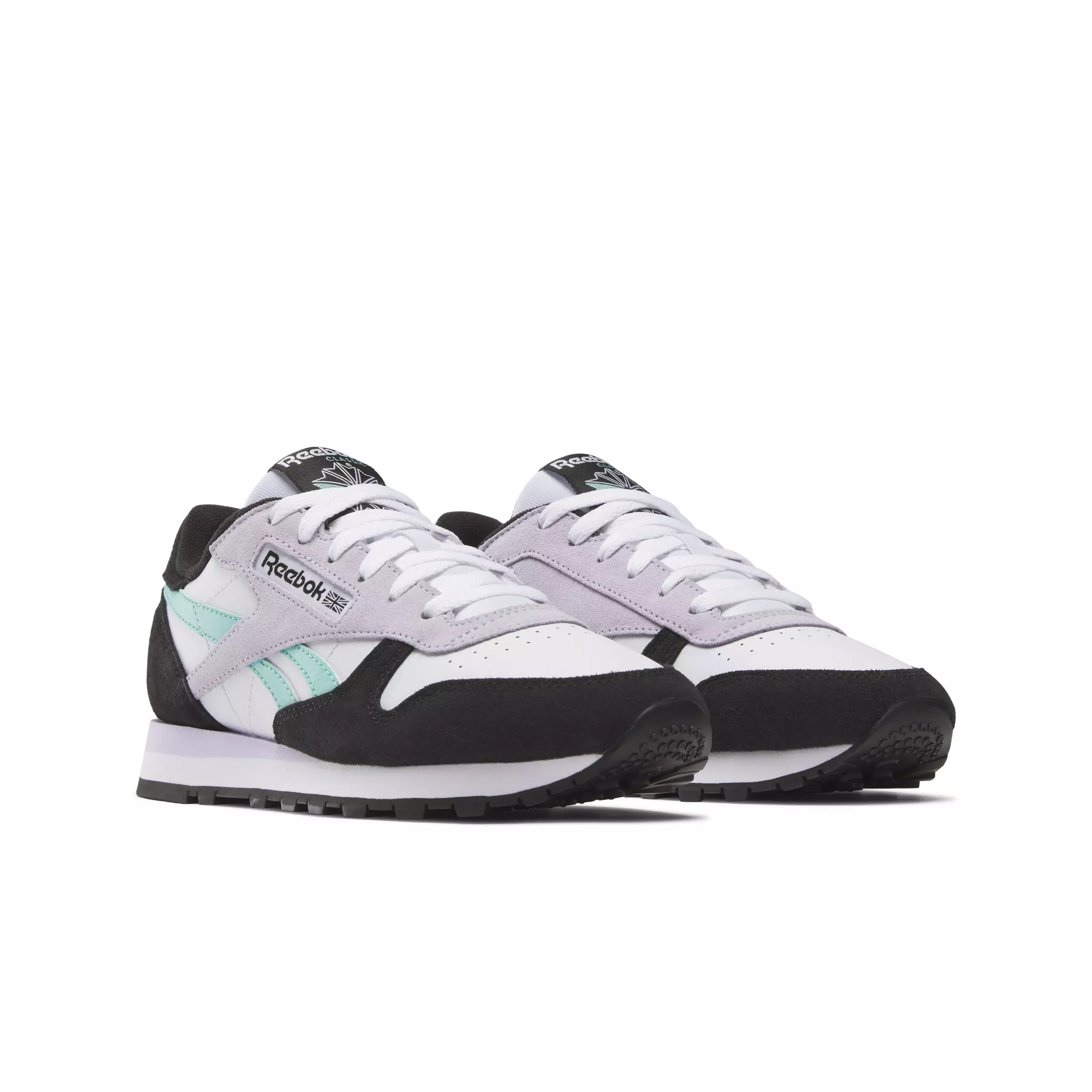Reebok Classic Leather "Grey/Mint/Black/White" Women's Shoe - GREY/MINT/BLACK/WHITE
