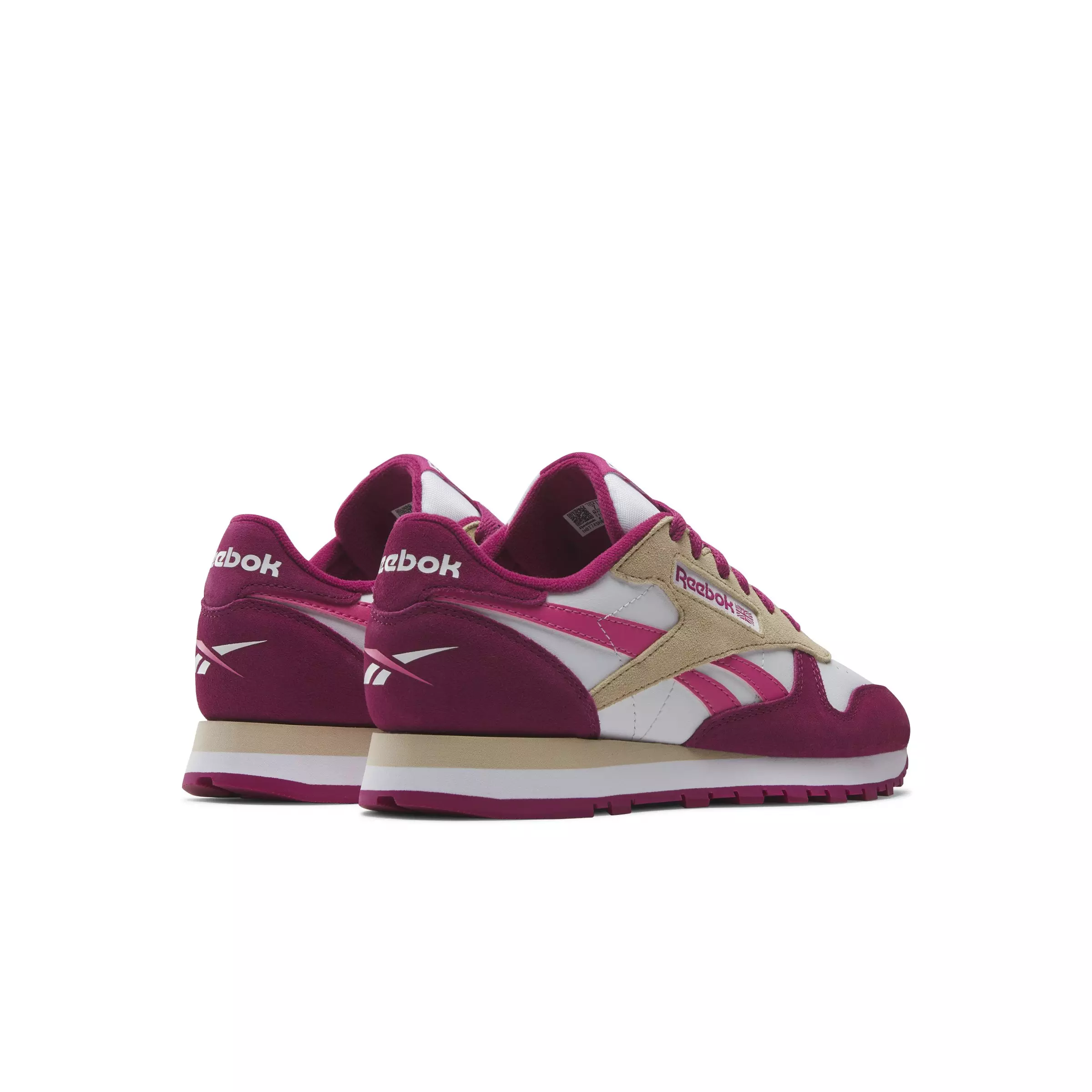 Reebok Classic Leather "Beige/Berry/White" Women's Shoe - BEIGE/BERRY/WHITE