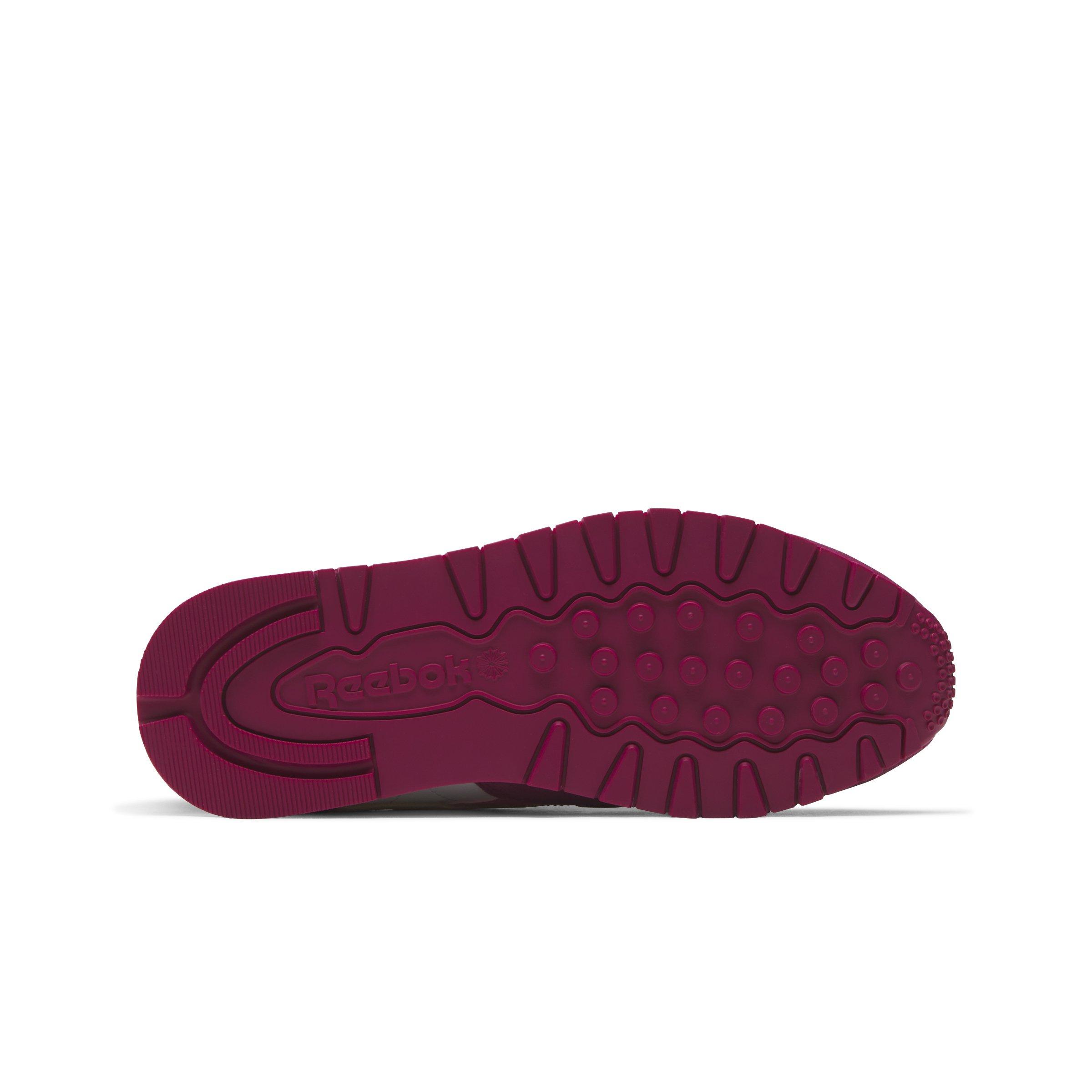 Reebok Classic Leather "Beige/Berry/White" Women's Shoe - BEIGE/BERRY/WHITE Thumbnail View 5