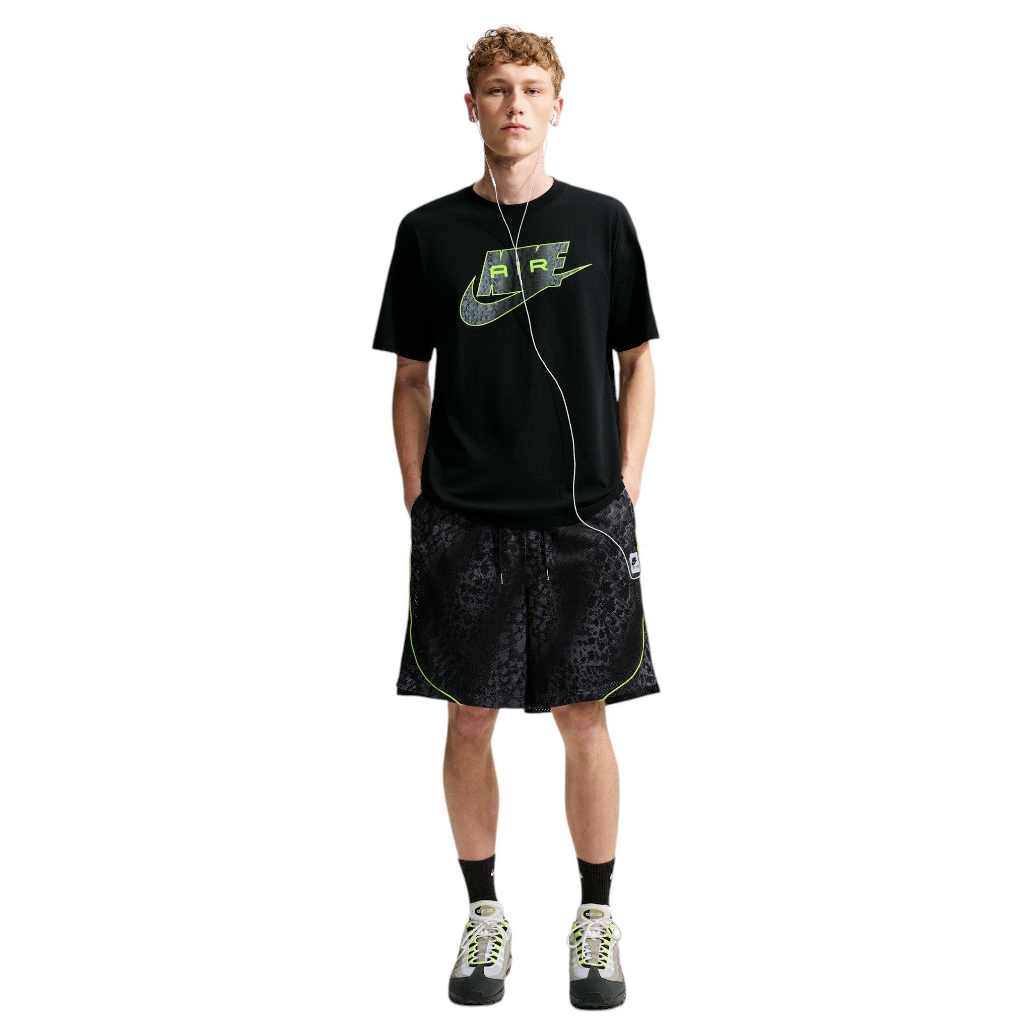 Nike Men's Air All-Over Print Mesh Shorts - Smoke Grey/Volt/Black - GREY/VOLT/BLACK