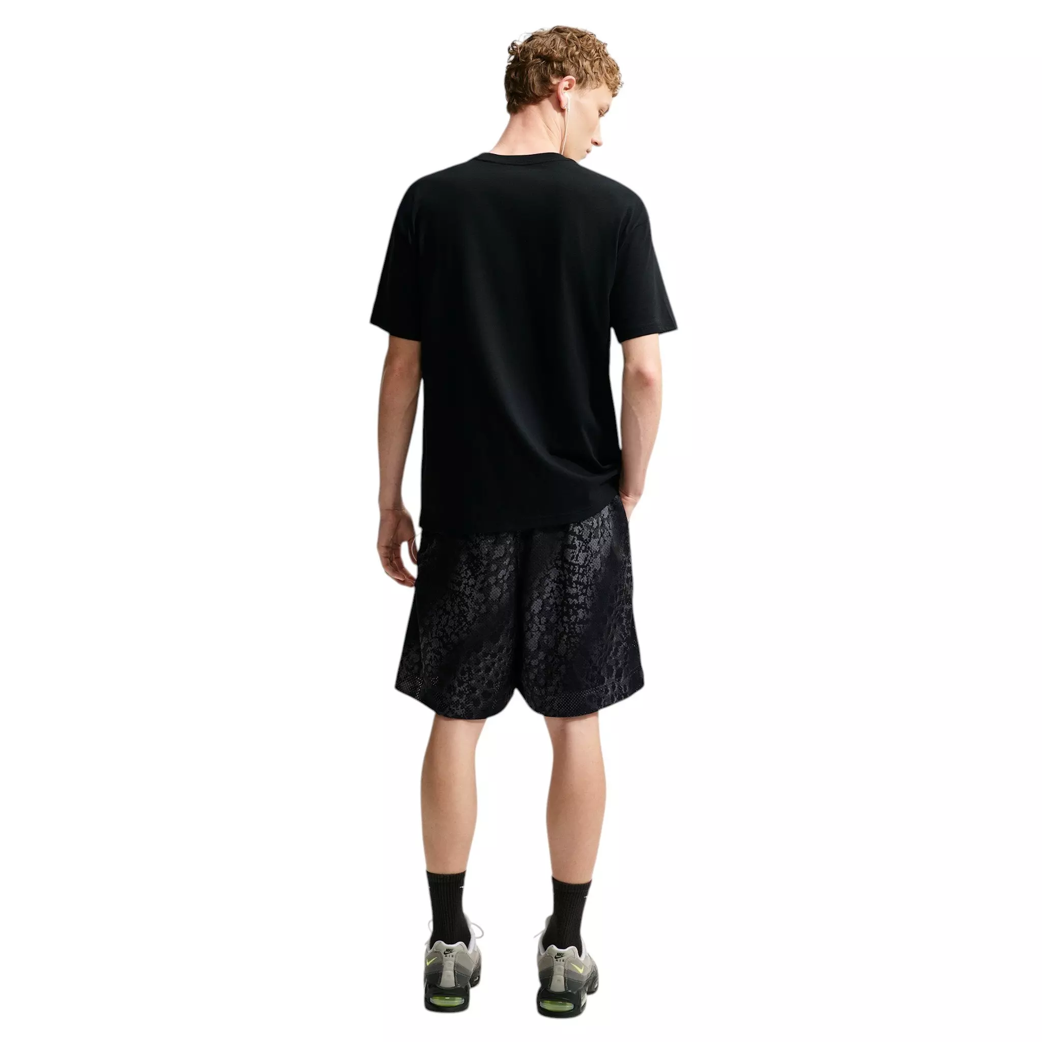 Nike Men's Air All-Over Print Mesh Shorts - Smoke Grey/Volt/Black - GREY/VOLT/BLACK