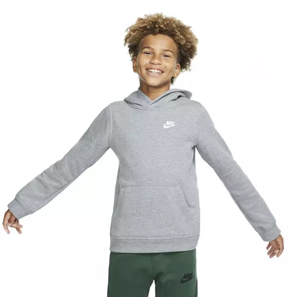 Nike Sportswear Club Big Kids' Gray Pullover Hoodie - Hibbett | City Gear