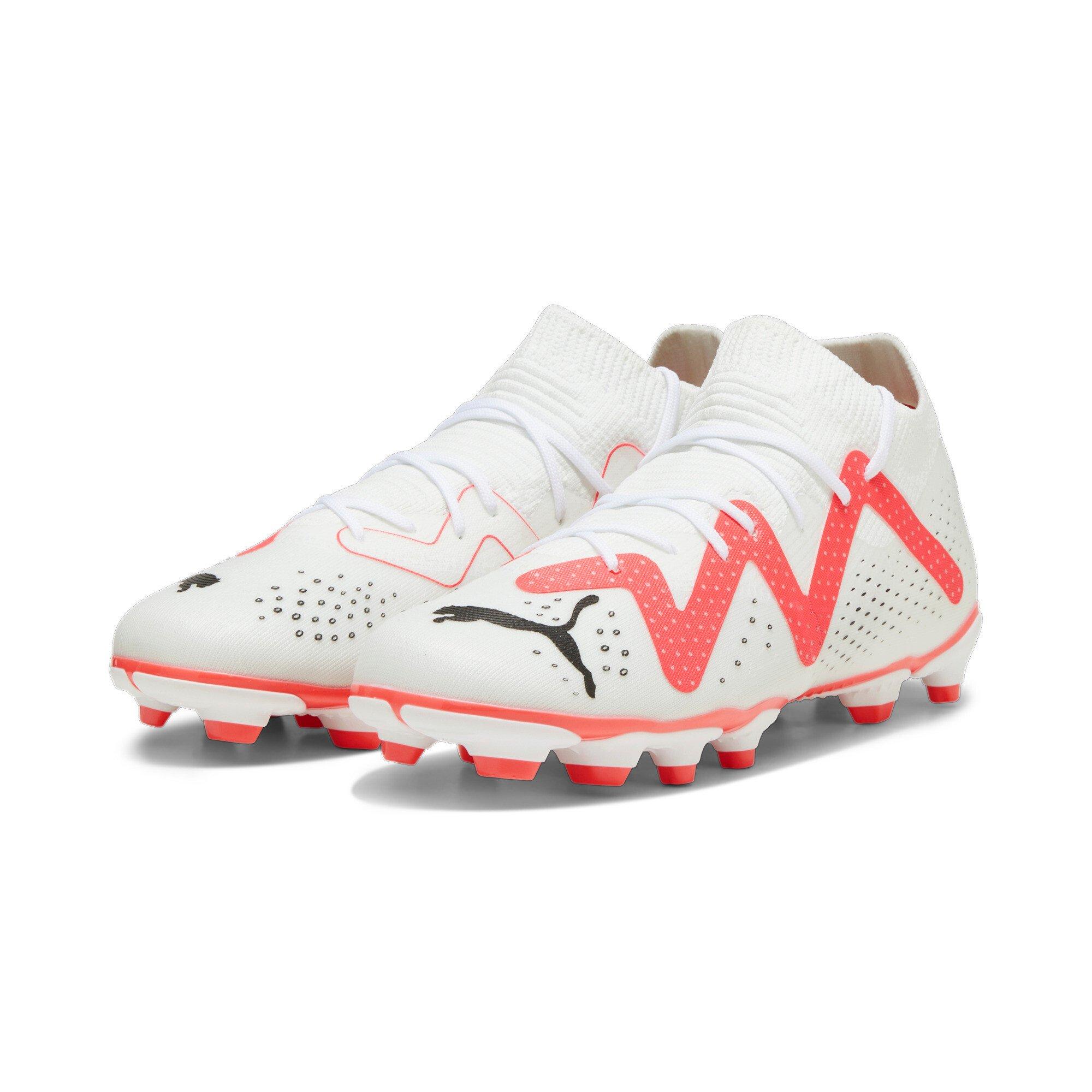PUMA Future Match FG/AG JR "PUMA White/PUMA Black/Fire Orchid" Grade School Kids' Soccer Cleat - WHITE/BLACK/ORCHID Thumbnail View 3
