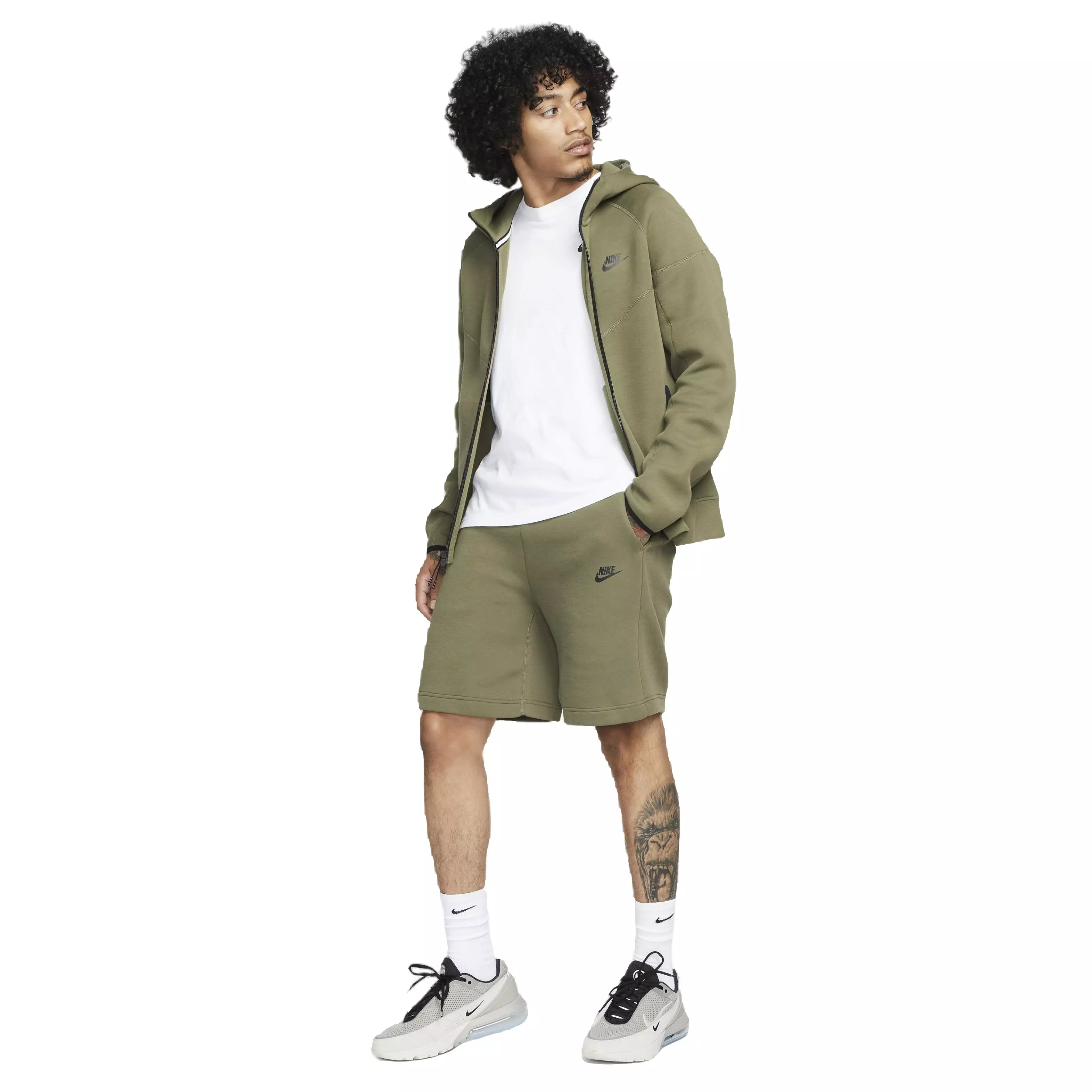 Nike Men's Tech Fleece Shorts - Black - OLIVE