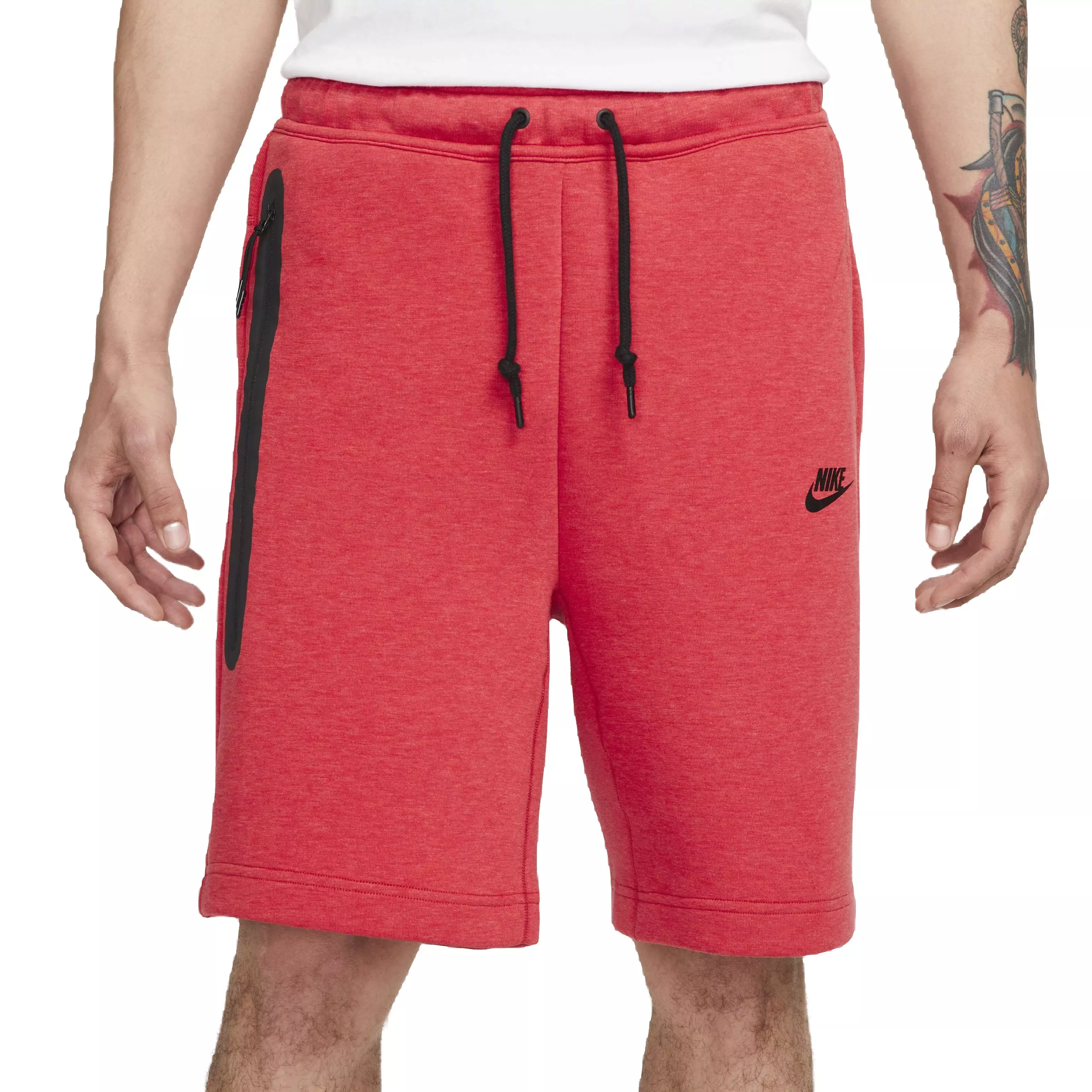 Nike Men's Tech Fleece Shorts - Black - RED