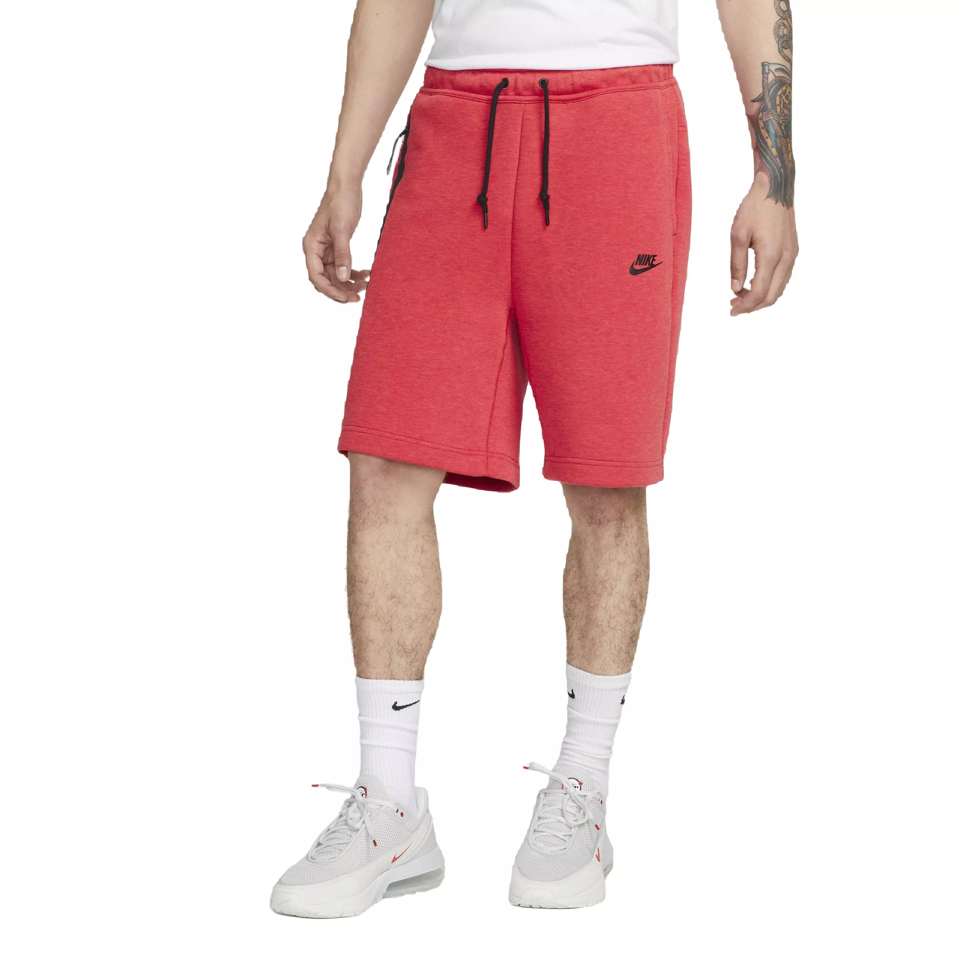 Nike Men's Tech Fleece Shorts - Black - RED