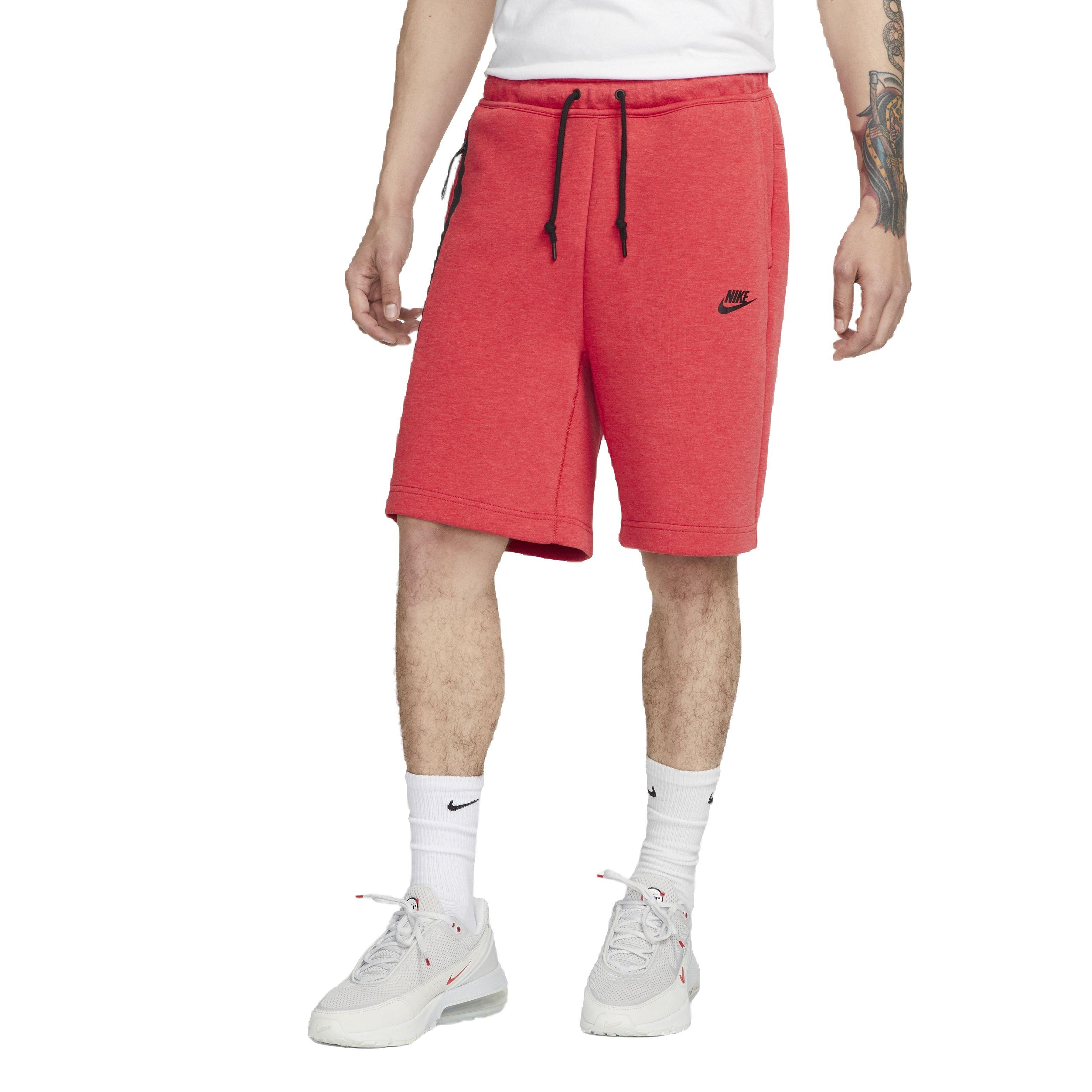 Nike Men's Tech Fleece Shorts - RED Thumbnail View 3