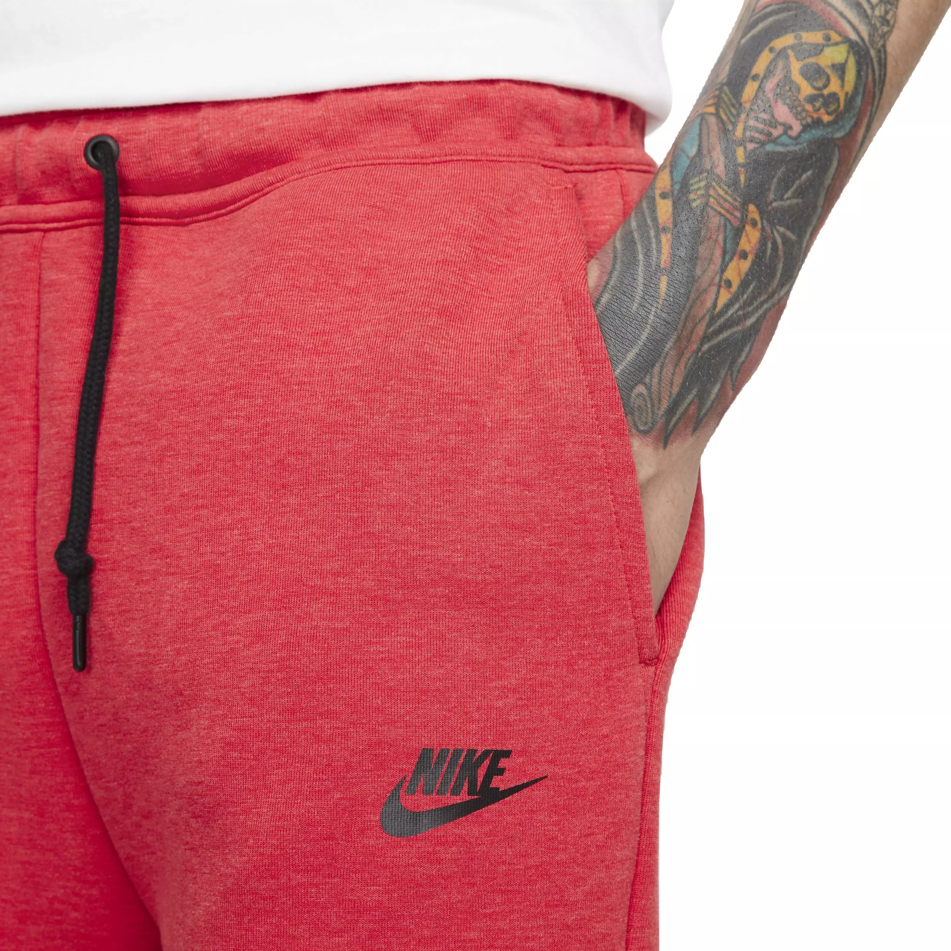 Nike Men's Tech Fleece Shorts - Black - RED