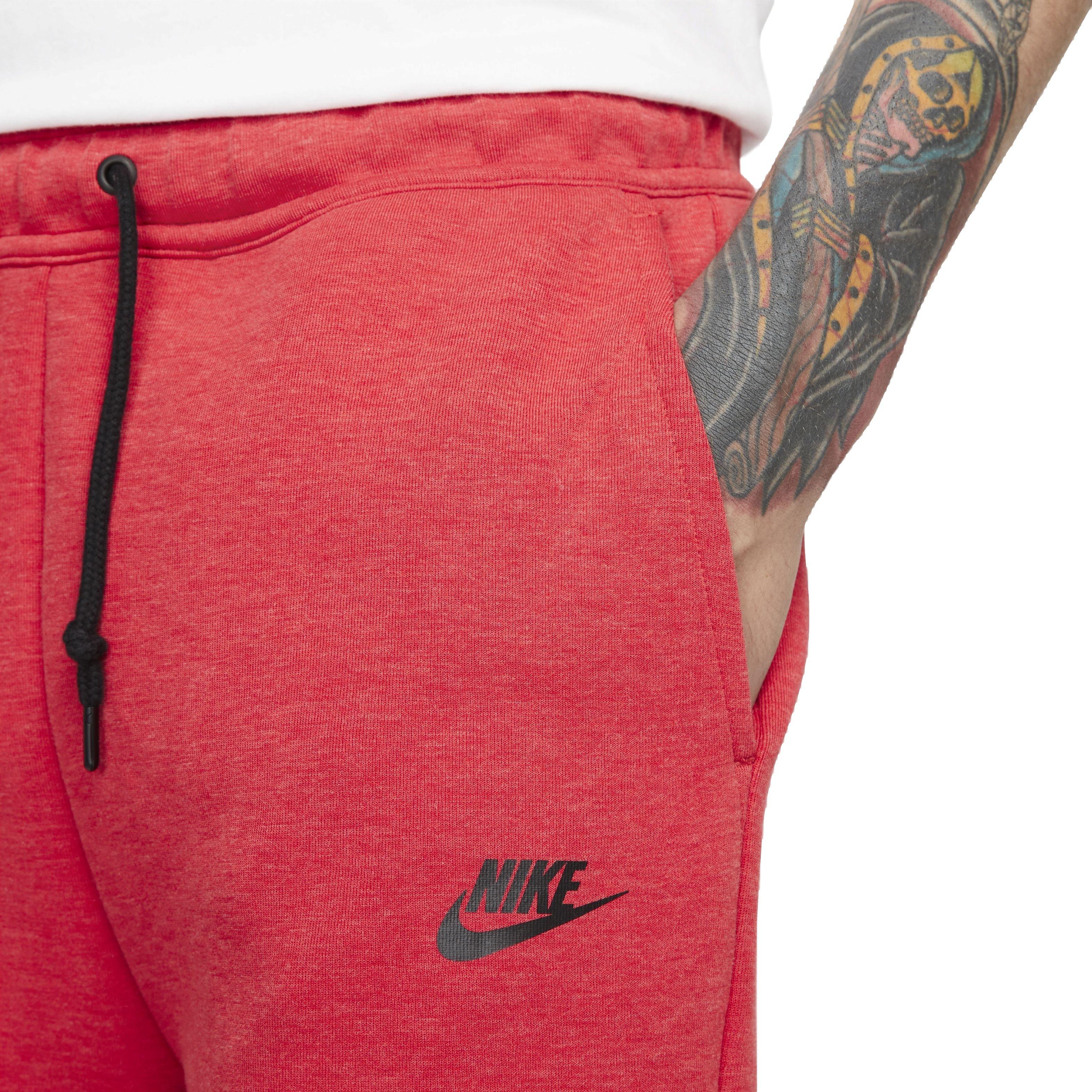 Nike Men's Tech Fleece Shorts - RED Thumbnail View 5