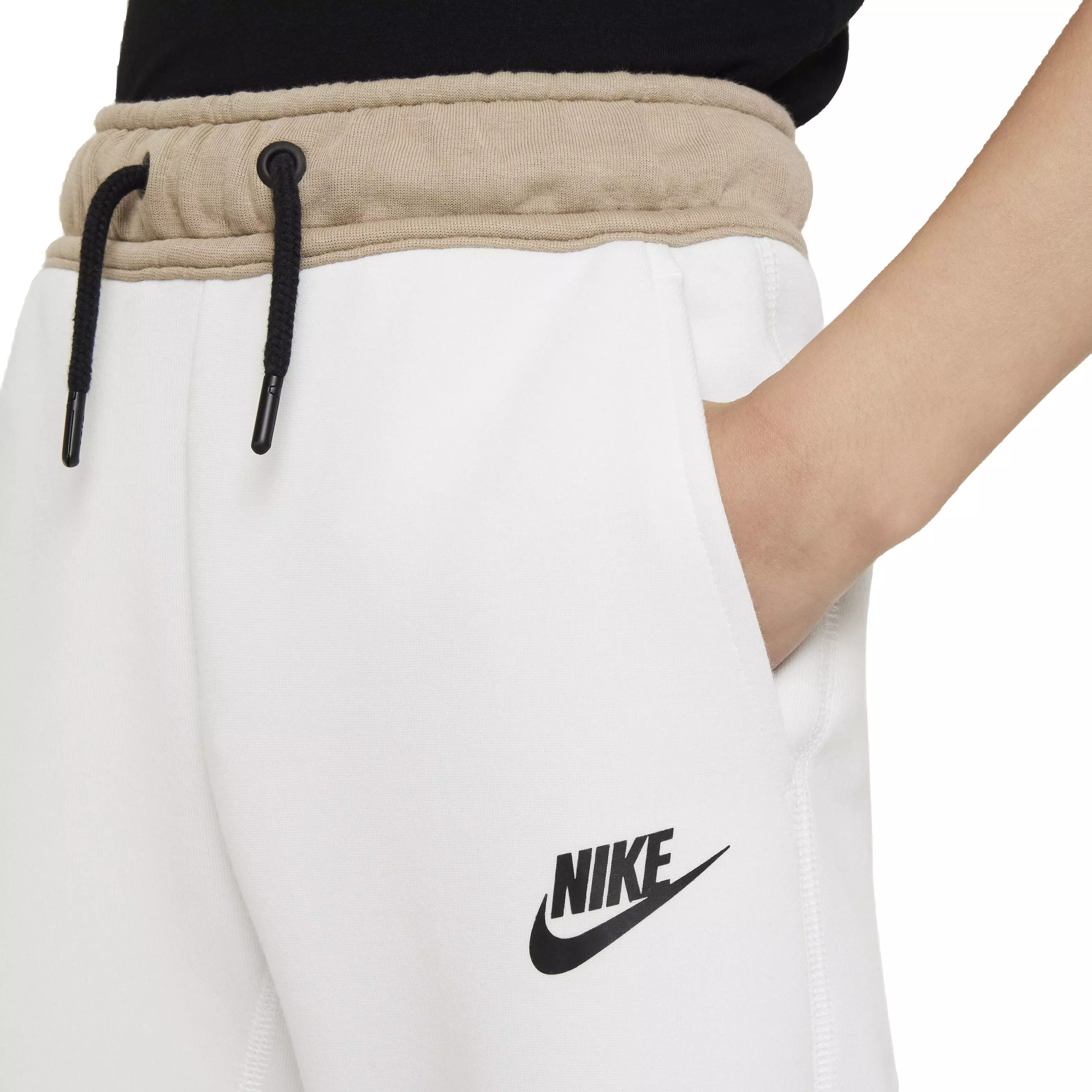 Nike Big Boys' Sportswear Tech Fleece Pant - WHITE