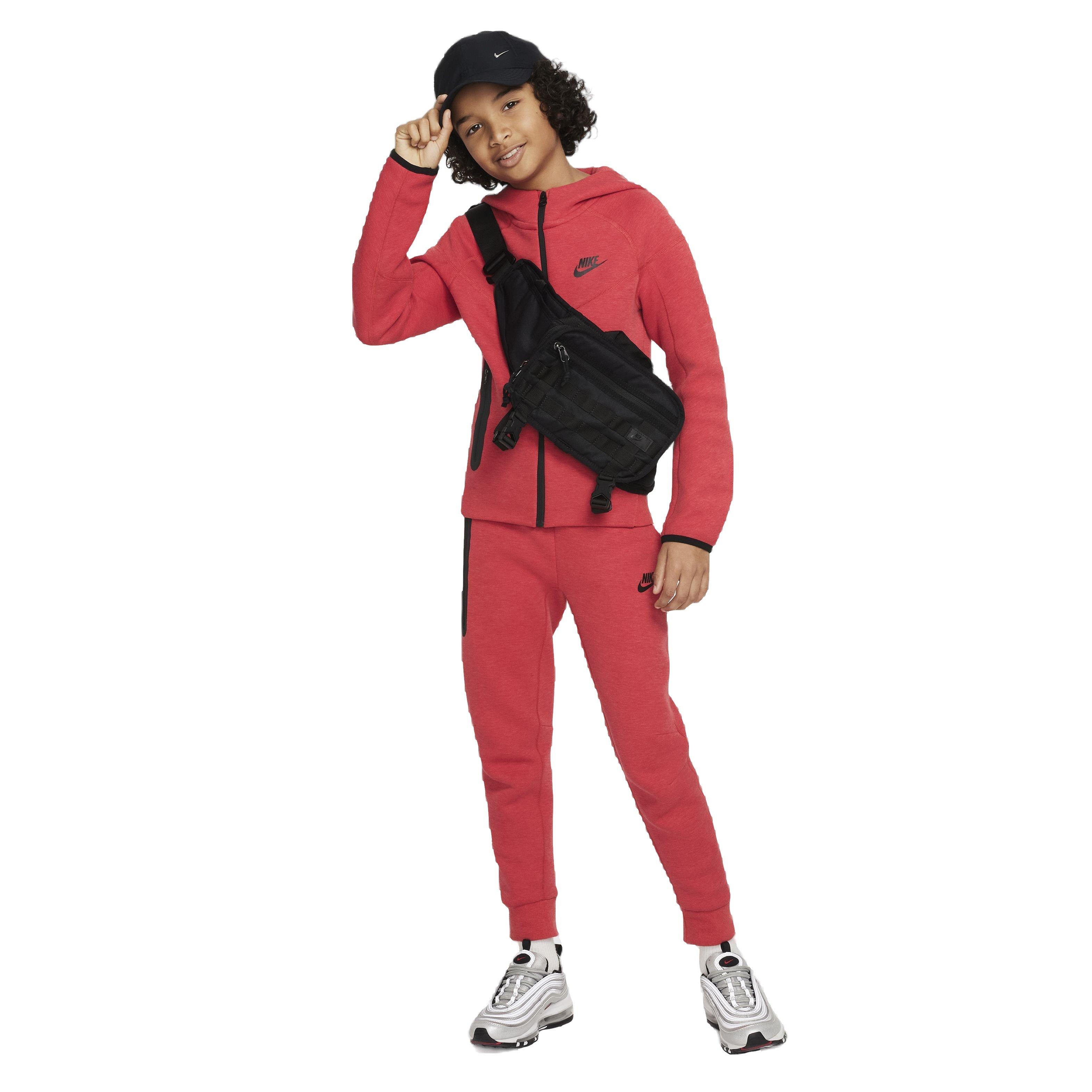 Nike Big Boys' Sportswear Tech Fleece Pant - RED Thumbnail View 7