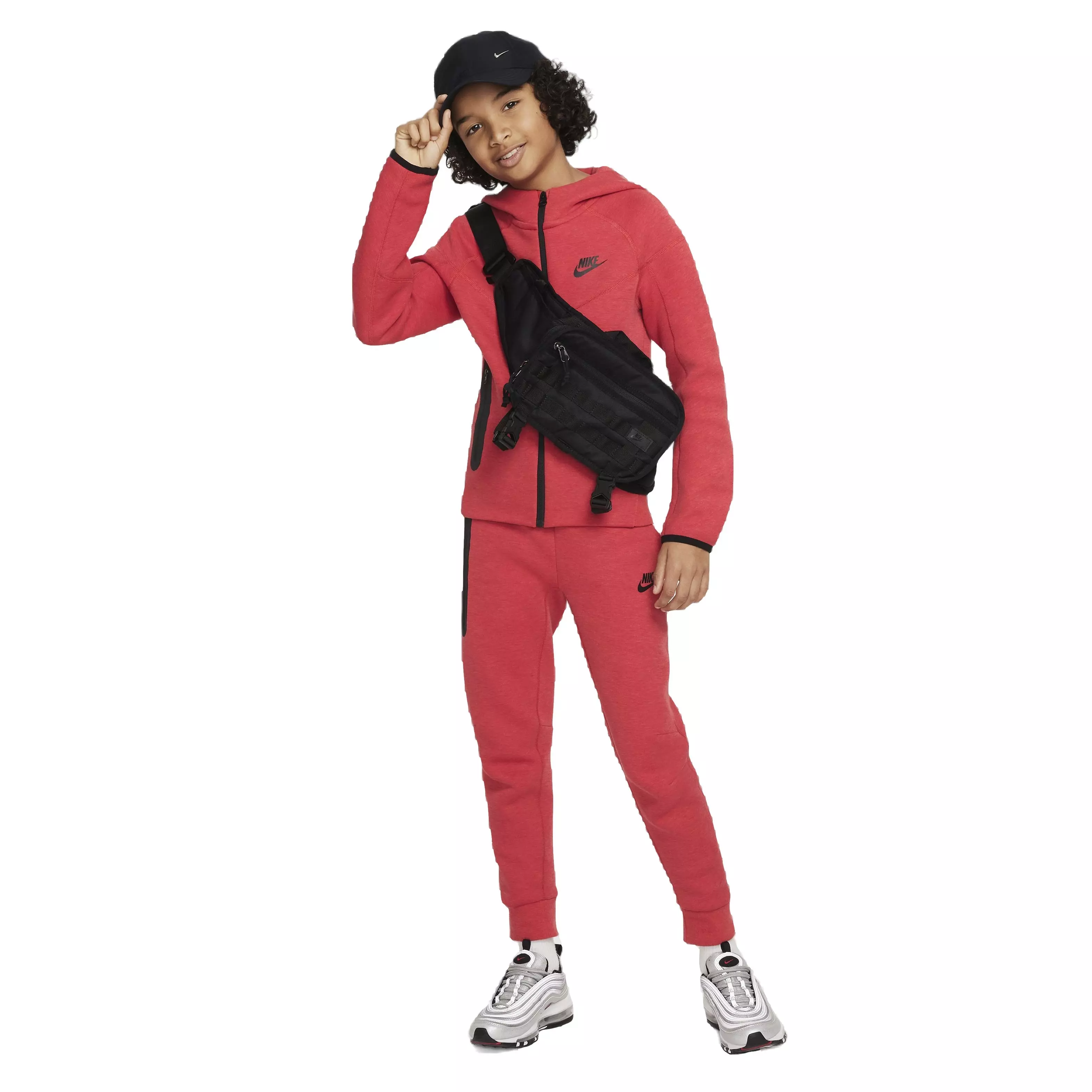 Nike Big Boys' Sportswear Tech Fleece Pant - RED