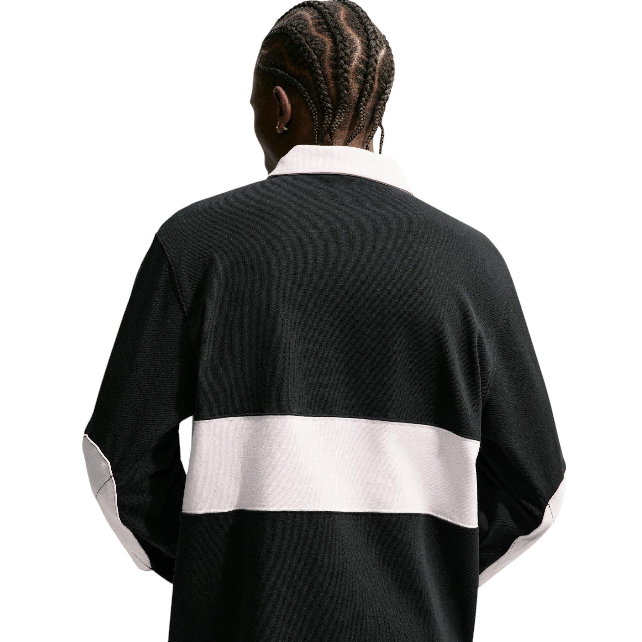 Nike Men's Sportswear Club Long-Sleeve Rugby Top - BLACK Thumbnail View 2