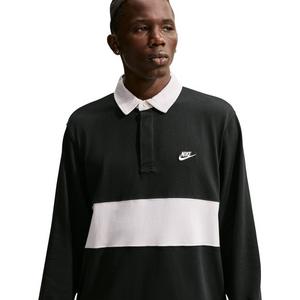Nike Men's Sportswear Club Long-Sleeve Rugby Top - BLACK