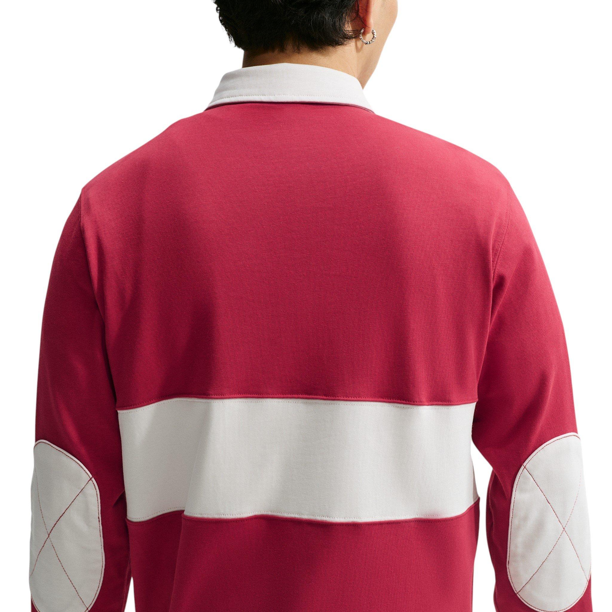 Nike Men's Sportswear Club Long-Sleeve Rugby Top - RED