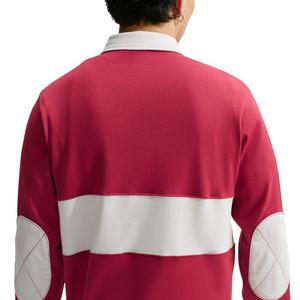 Nike Men's Sportswear Club Long-Sleeve Rugby Top - RED
