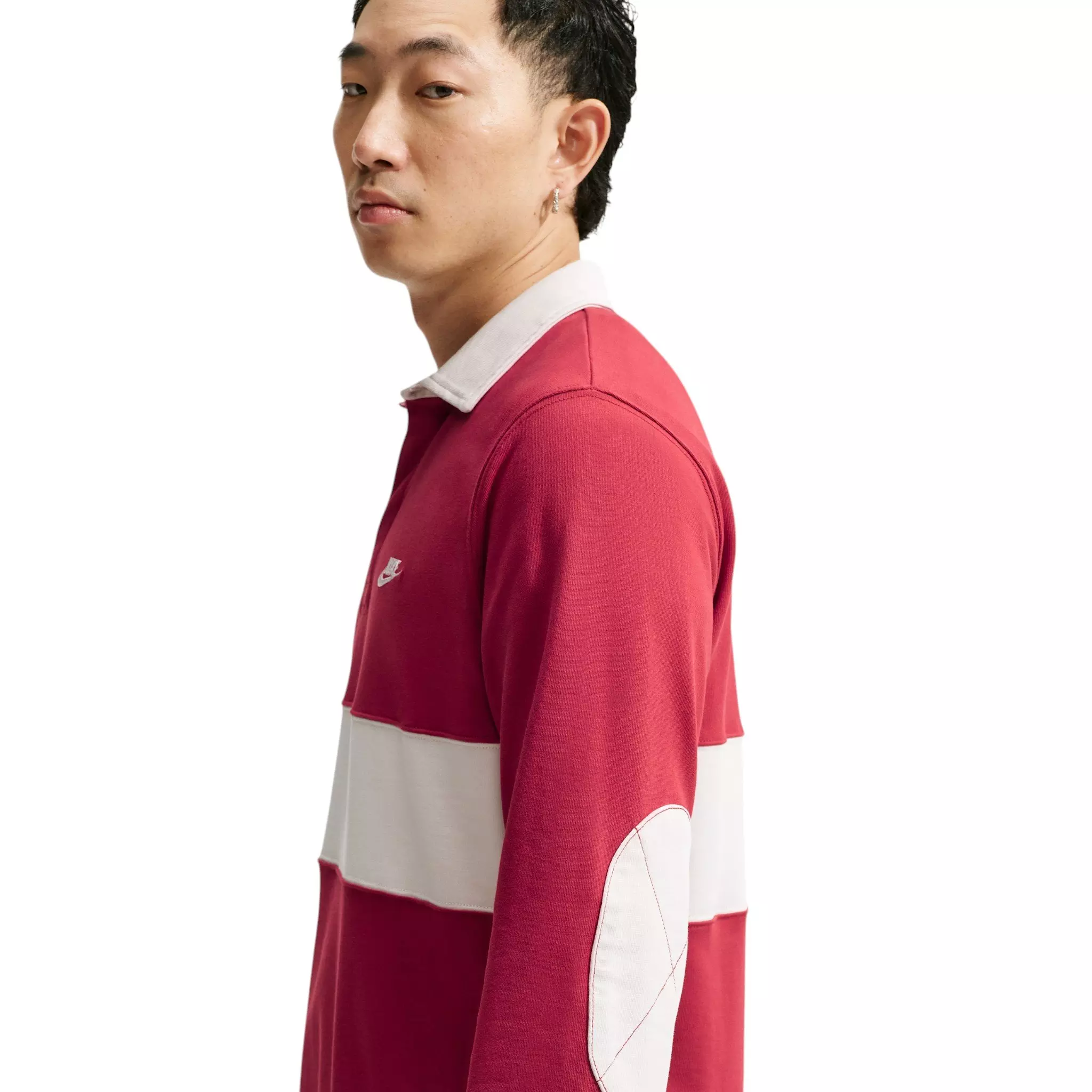 Nike Men's Sportswear Club Long-Sleeve Rugby Top - RED