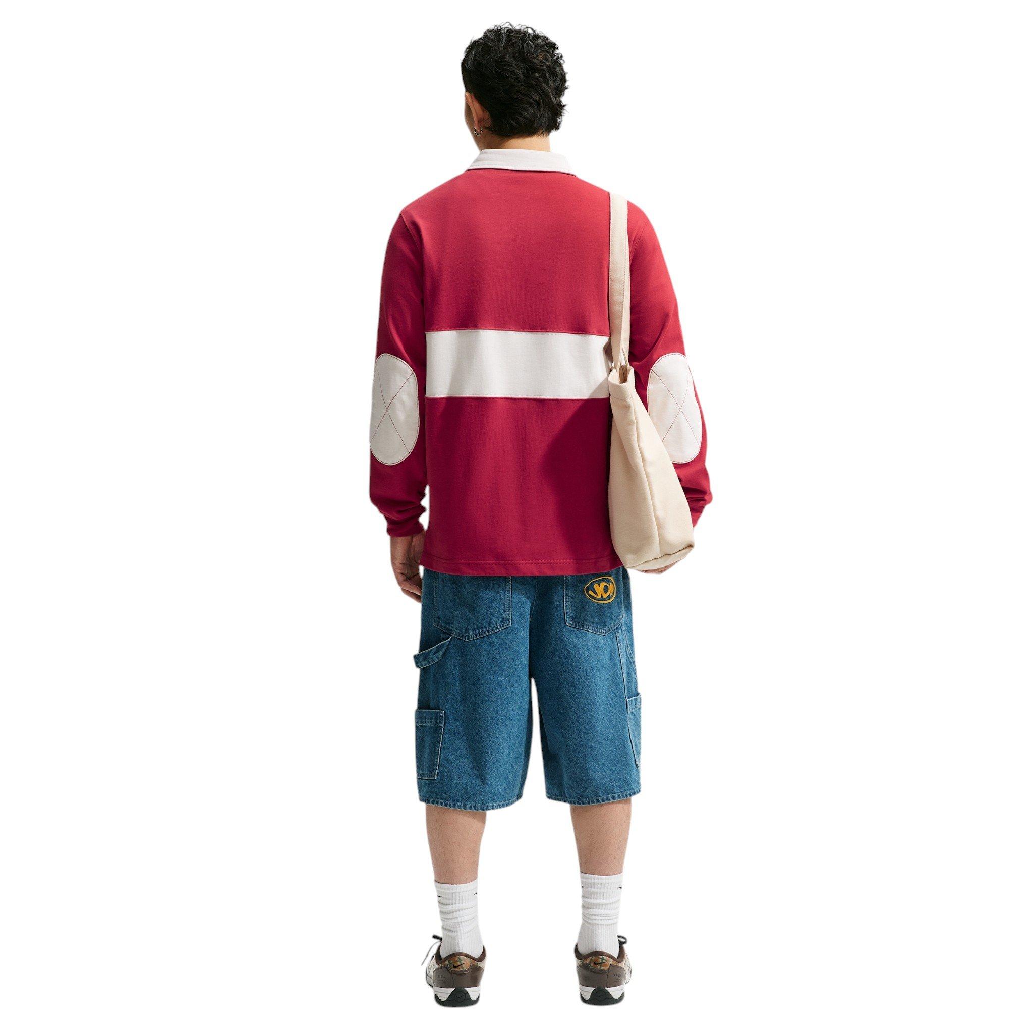 Nike Men's Sportswear Club Long-Sleeve Rugby Top - RED