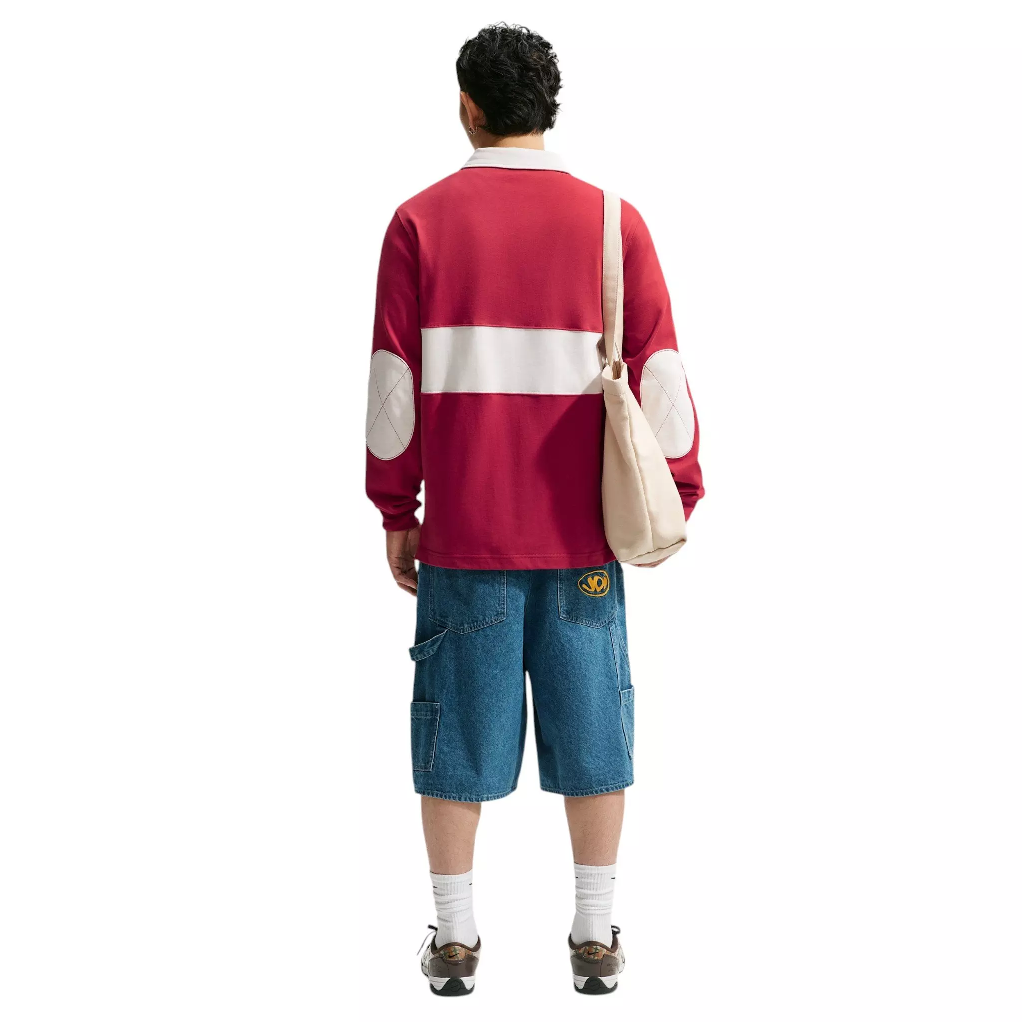 Nike Men's Sportswear Club Long-Sleeve Rugby Top - RED