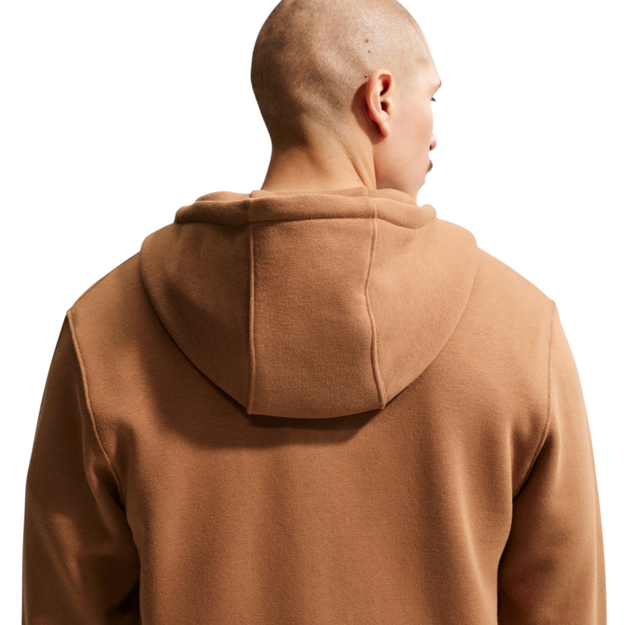 Nike Men's Club Full-Zip Fleece Hoodie - BROWN