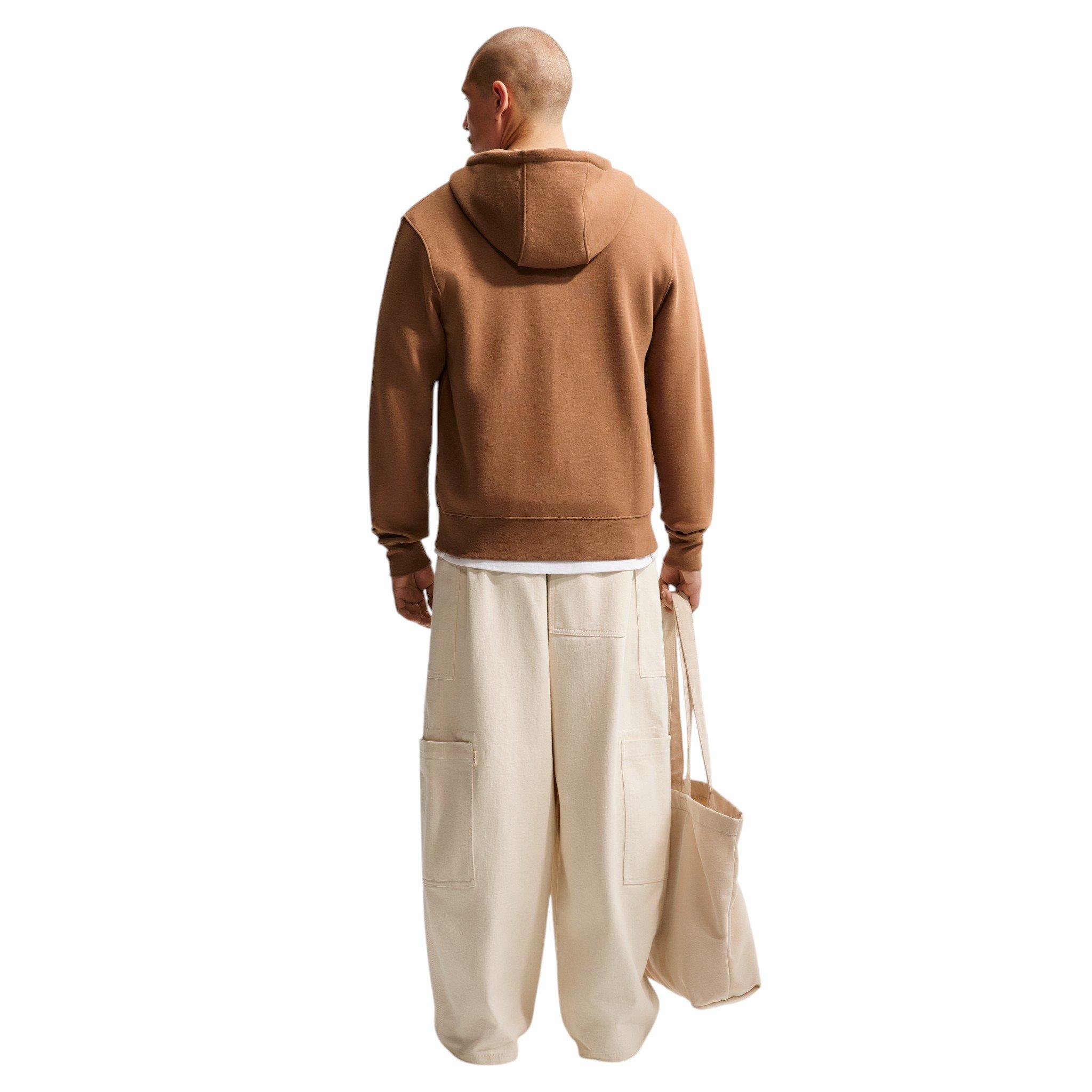 Nike Men's Club Full-Zip Fleece Hoodie - BROWN